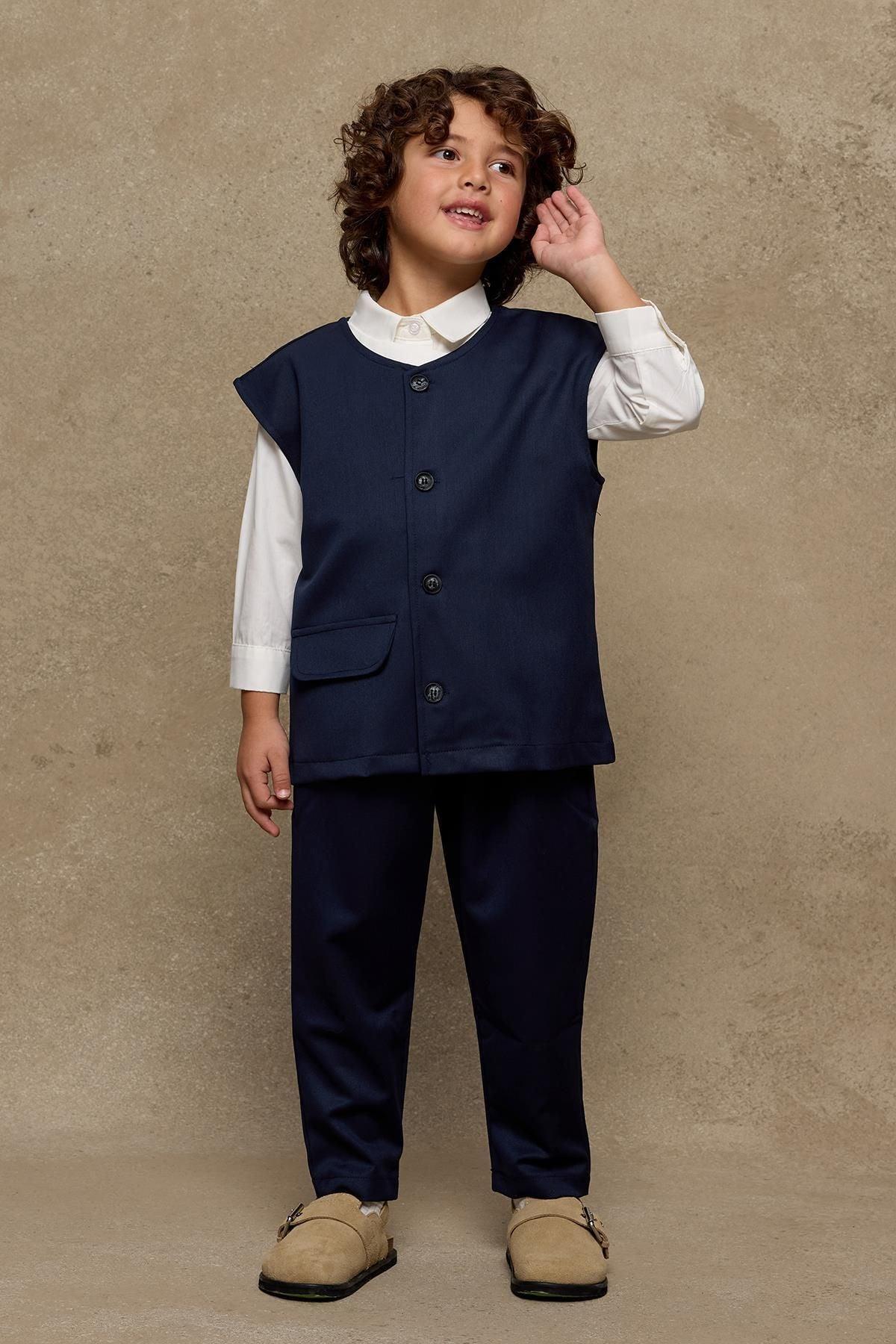Çocuk Yelek Takım Lacivert