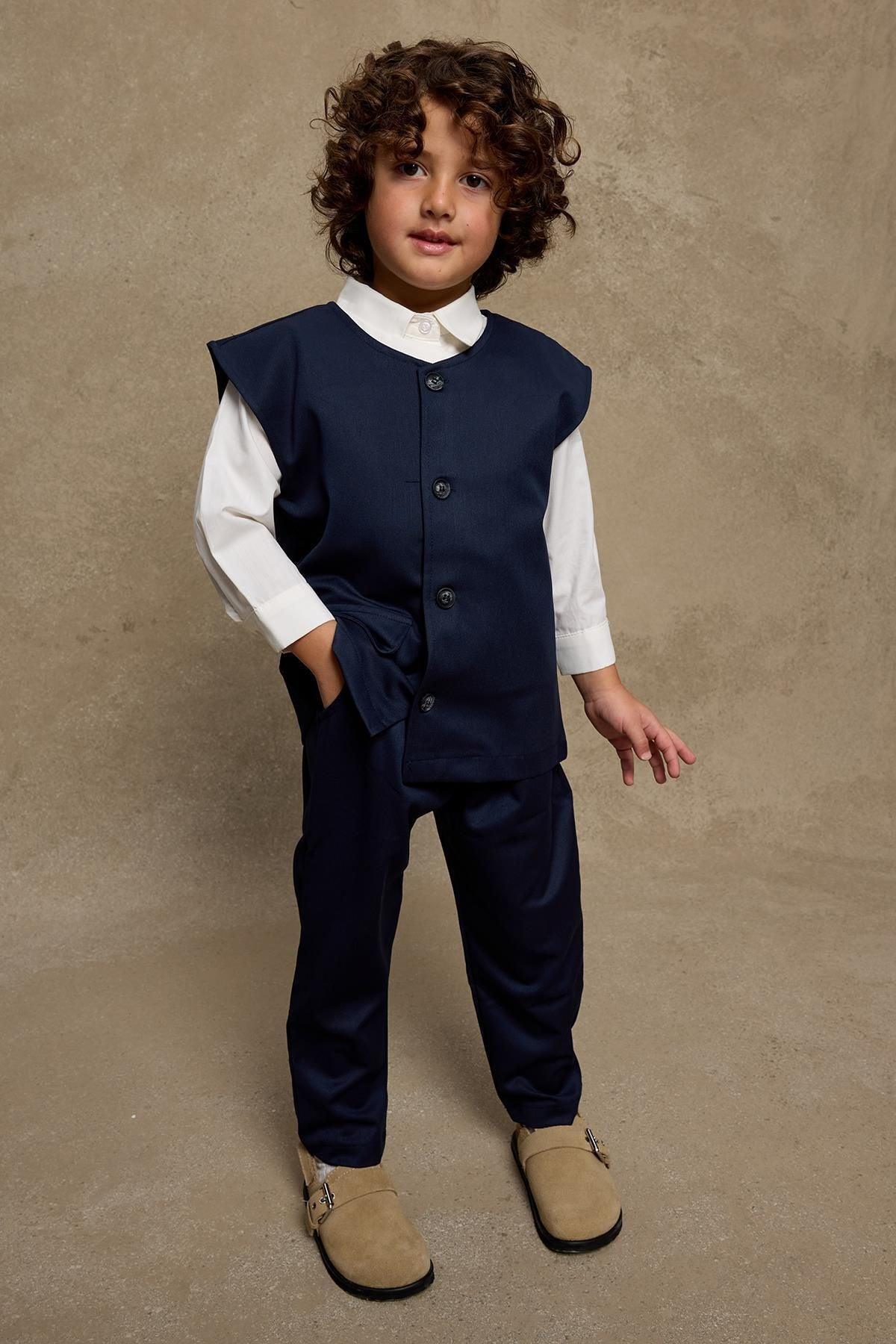 Çocuk Yelek Takım Lacivert