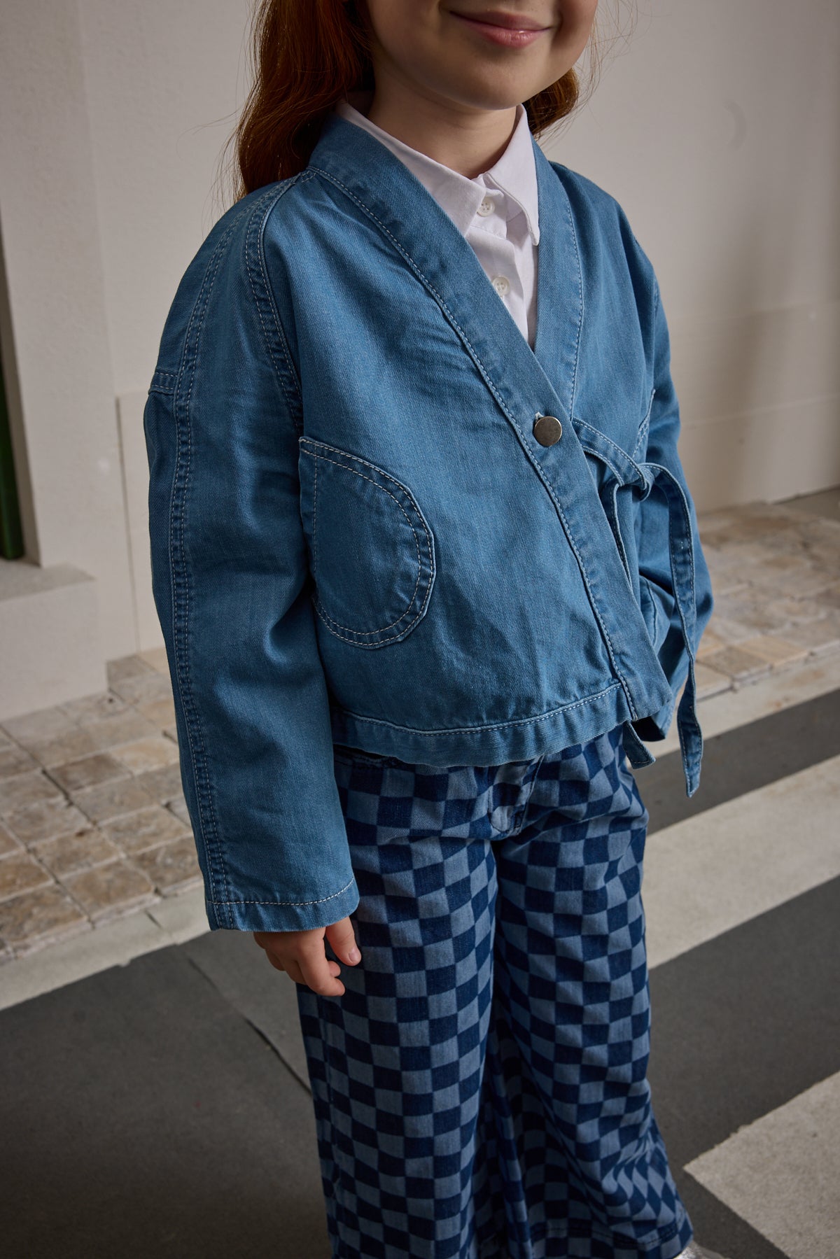 Denim Kimono Ceket Açık mavi