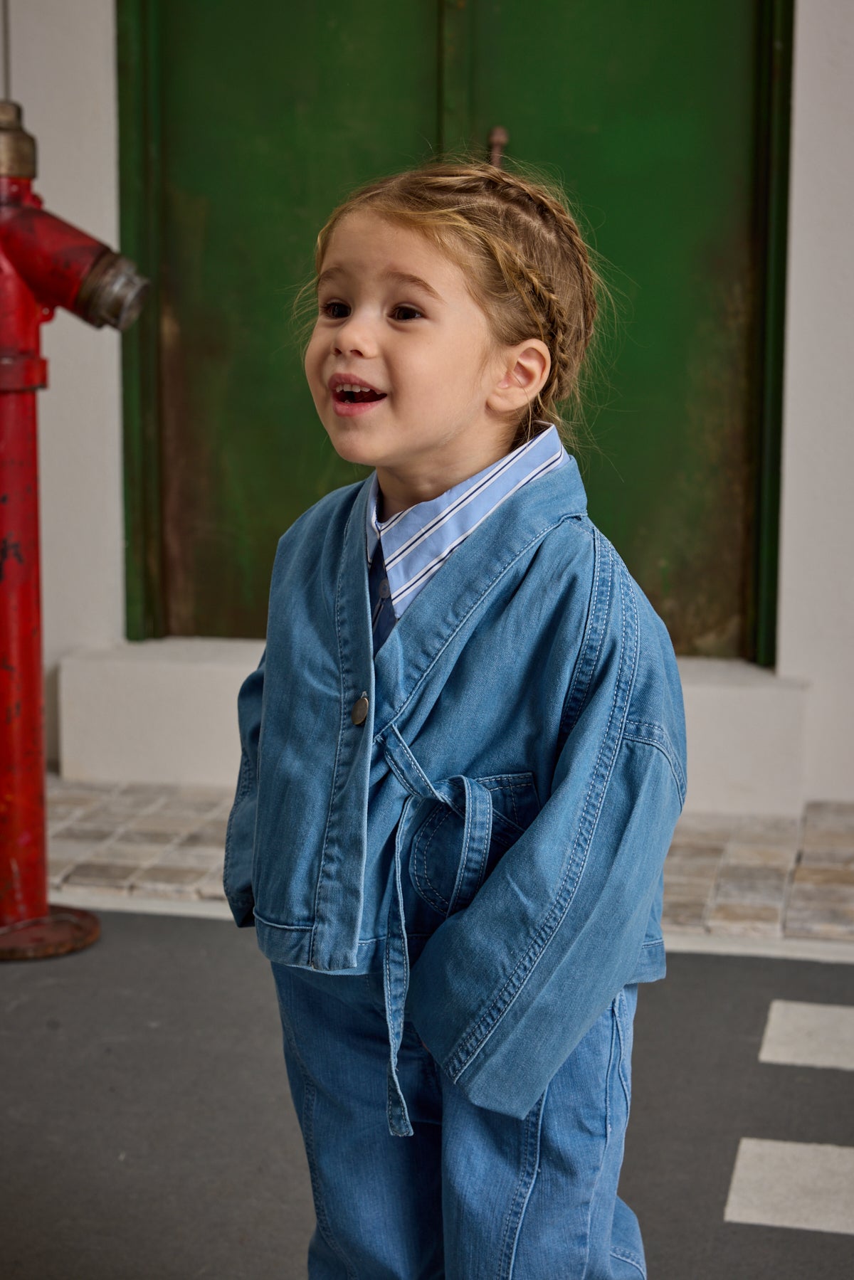 Denim Kimono Ceket Açık mavi