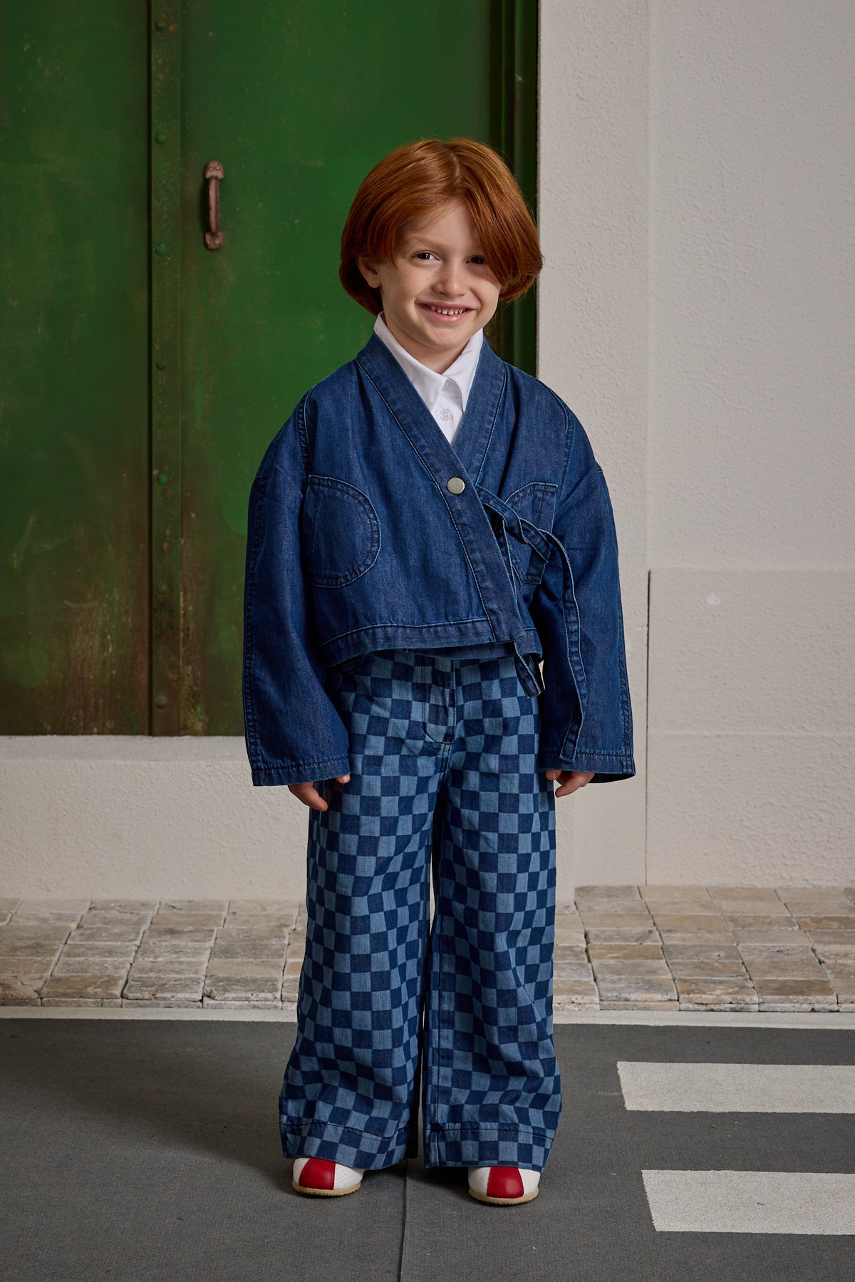 Denim Kimono Ceket Koyu Mavi