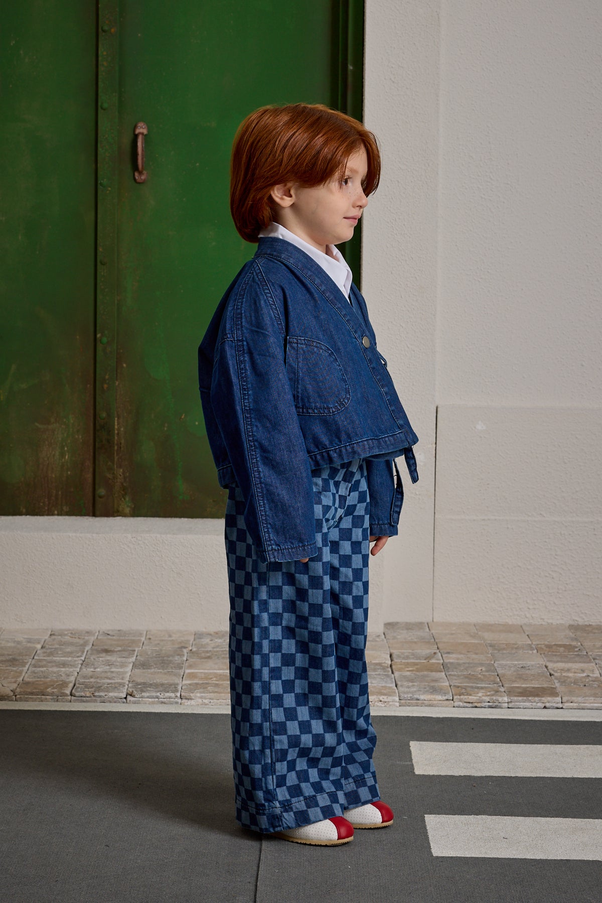 Denim Kimono Ceket Koyu Mavi