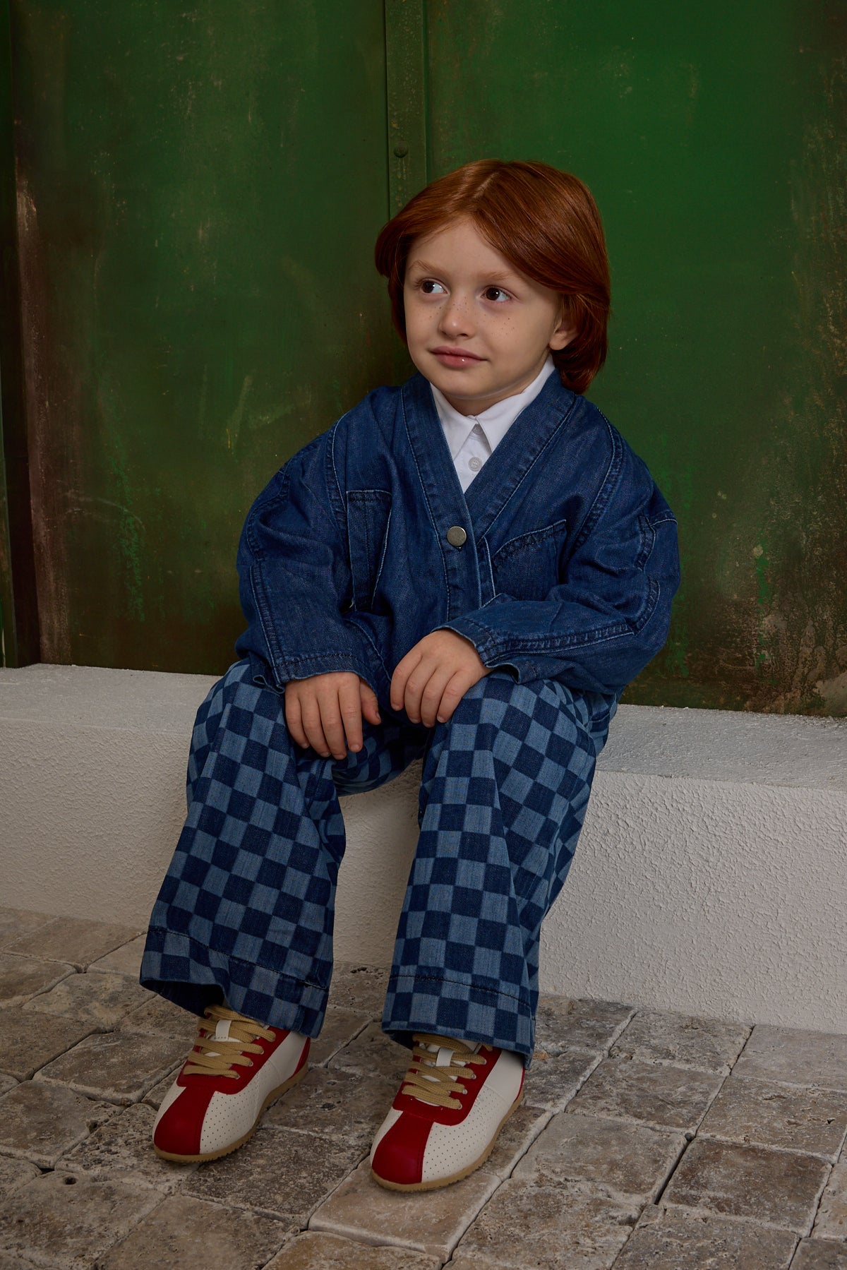 Denim Kimono Ceket Koyu Mavi