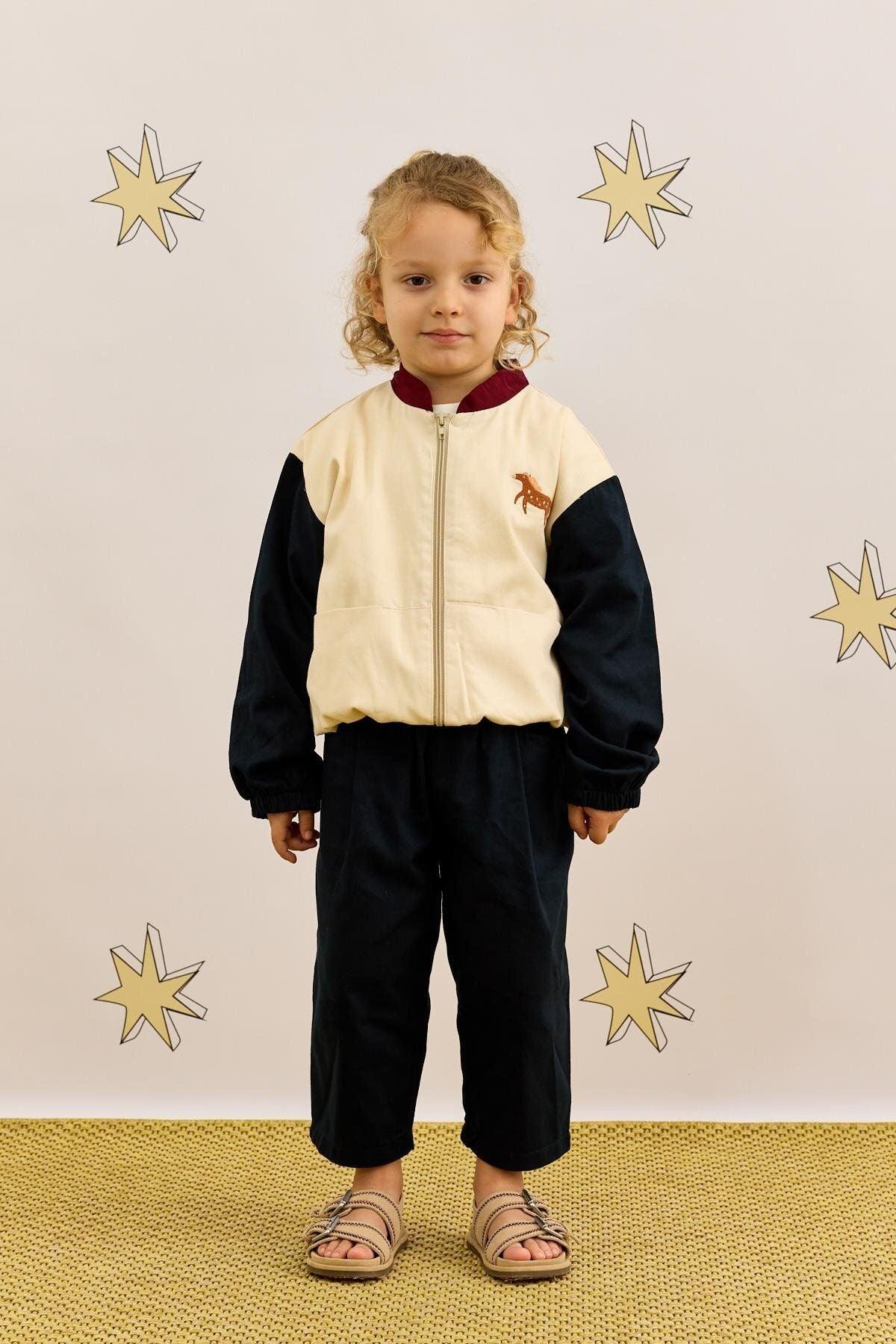 Garnished Bomb Jacket Navy Blue