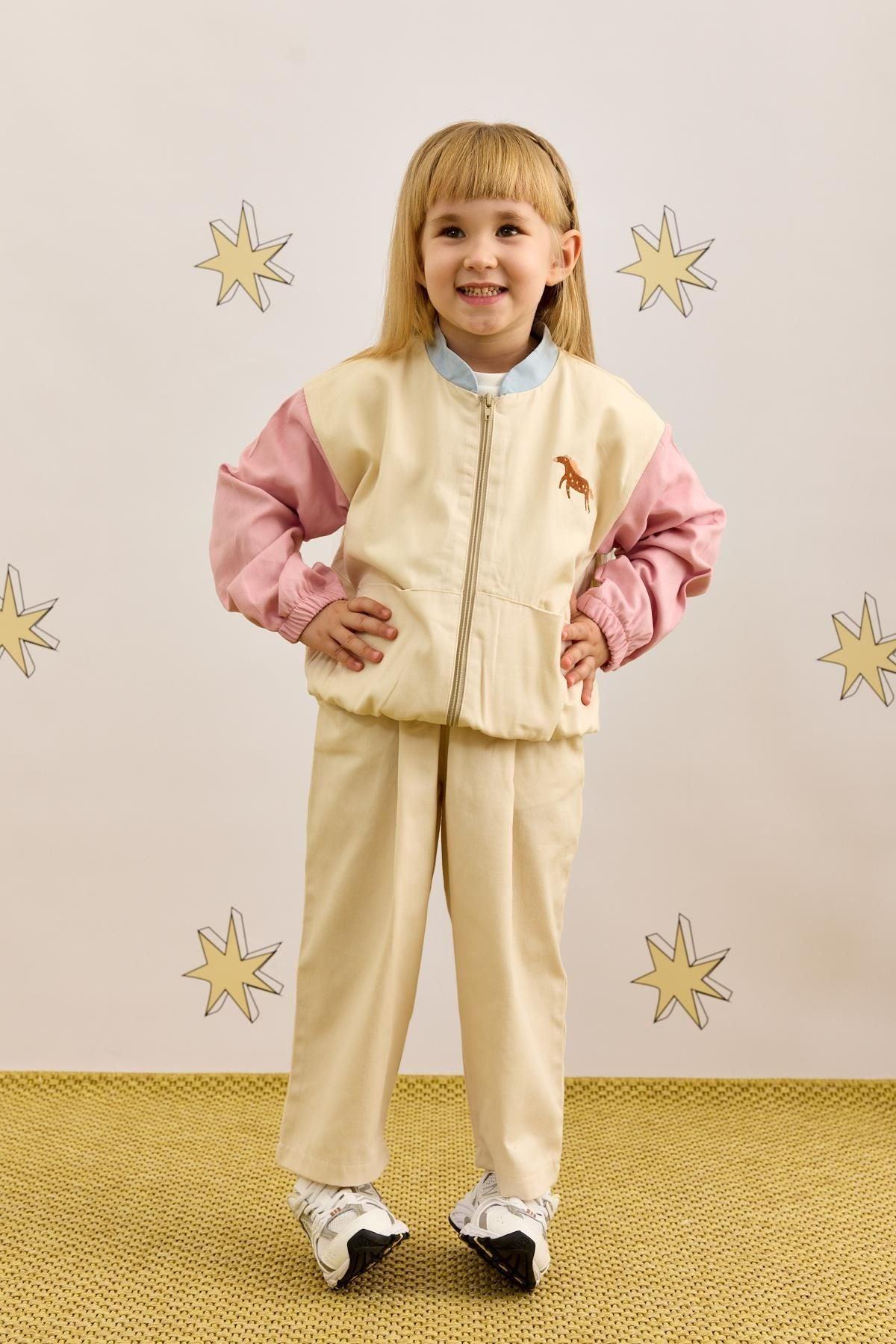 Garnished Bomber Jacket Pink