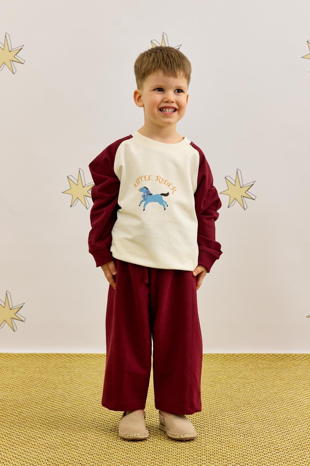 Garnili Sweatshirt Takım Bordo