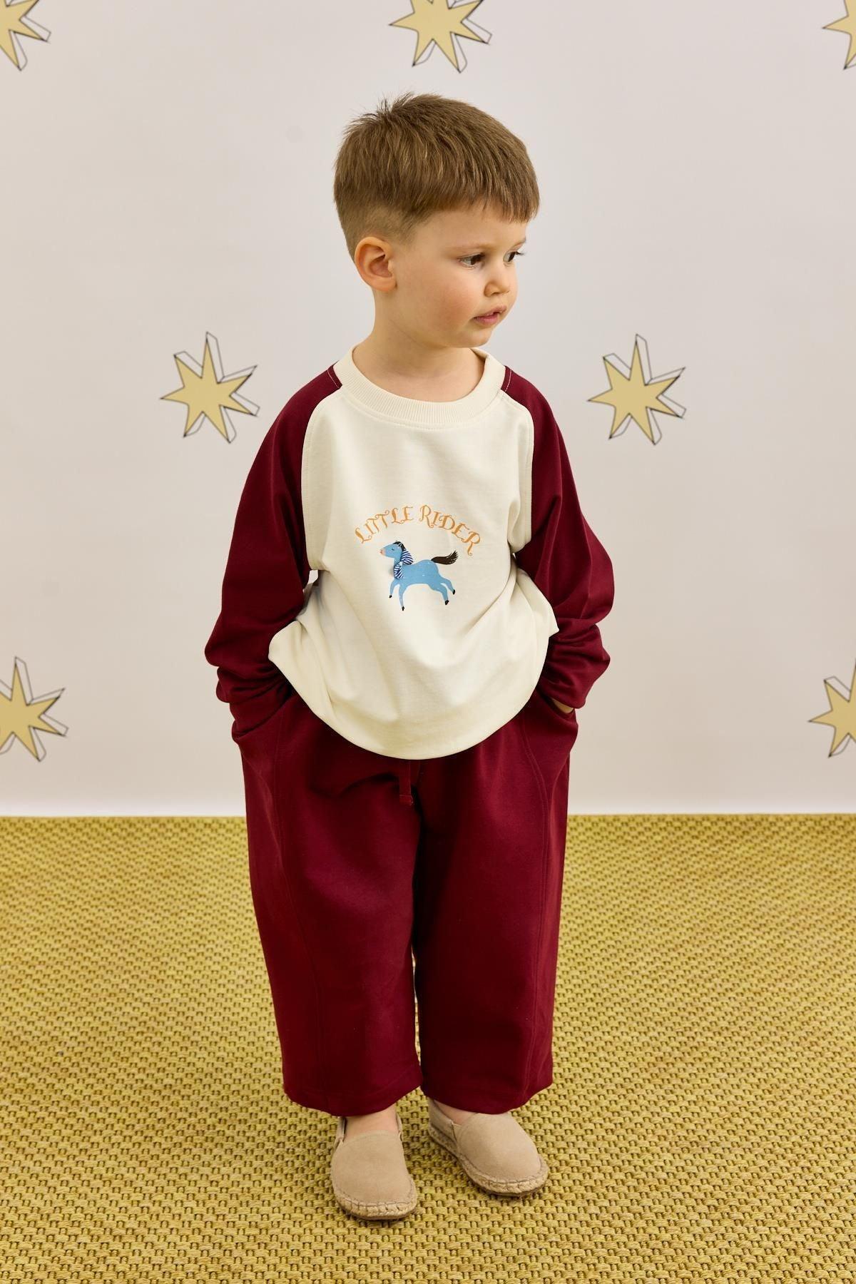 Garnili Sweatshirt Takım Bordo