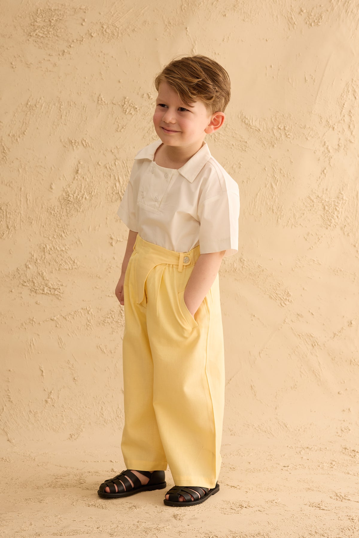 Wide Fly Baggy Trousers Yellow