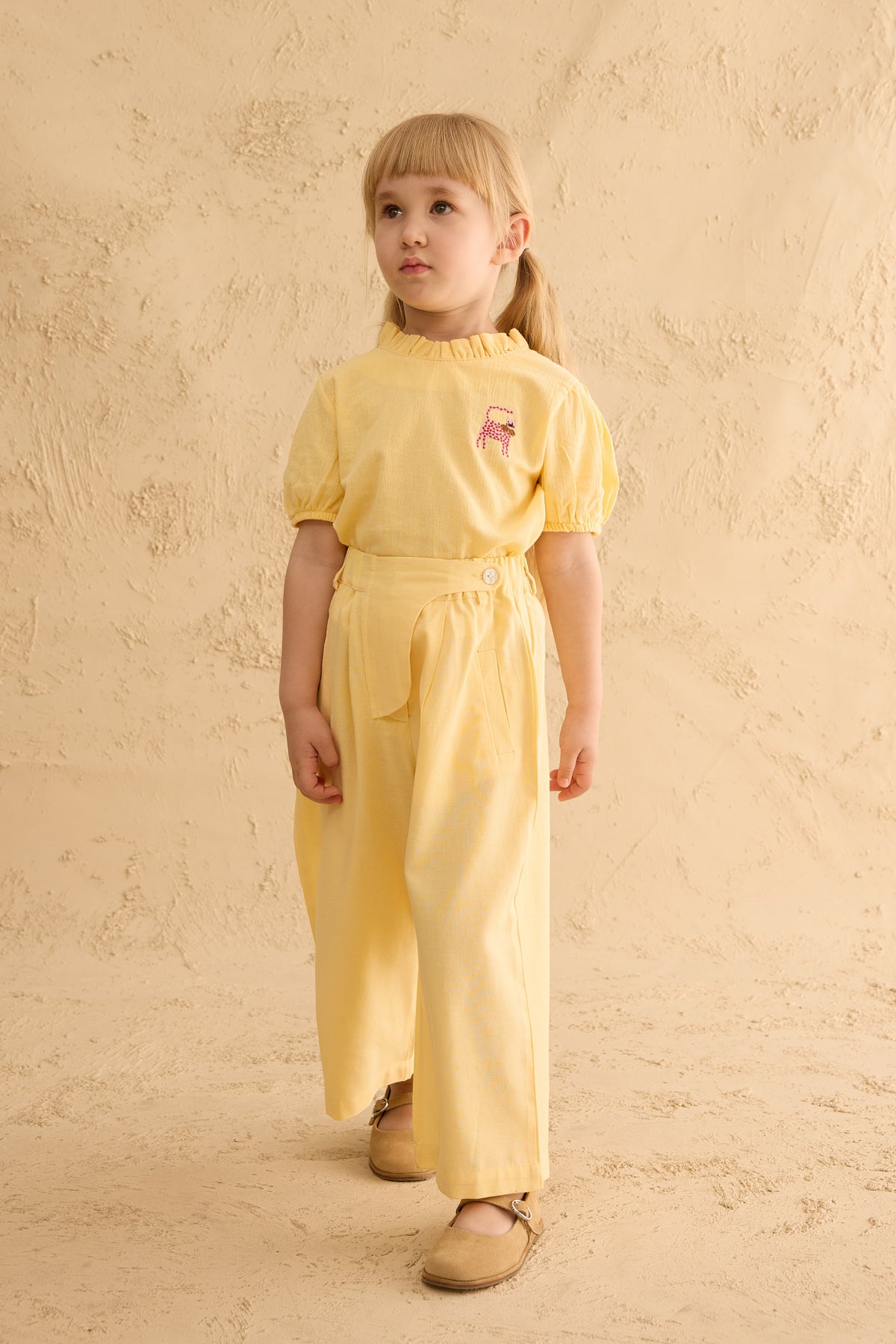 Wide Fly Baggy Trousers Yellow