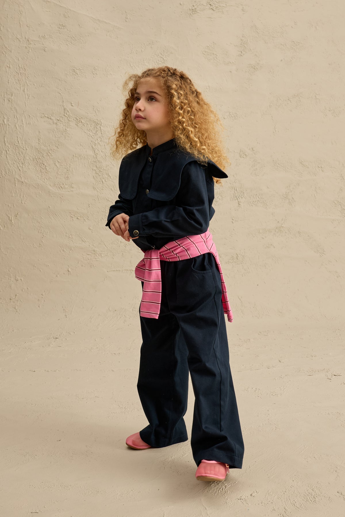 Geniş Yakalı Ceket Takım Lacivert