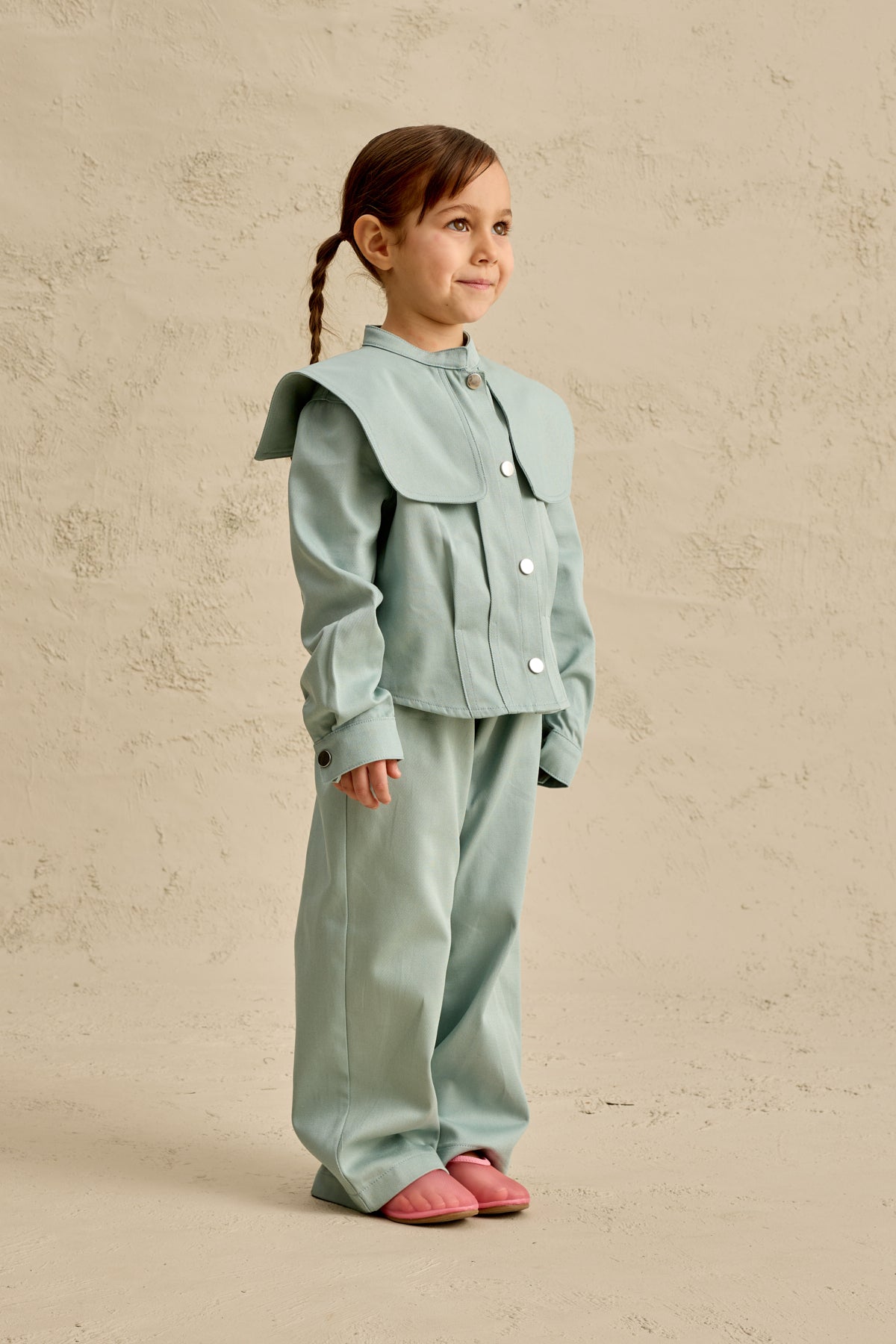 Geniş Yakalı Ceket Takım Mint