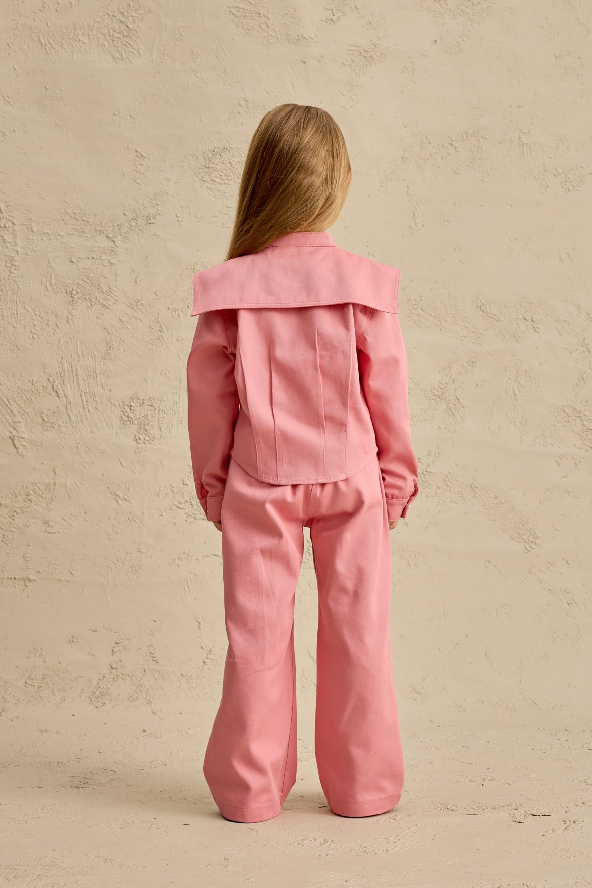 Geniş Yakalı Ceket Takım Pembe