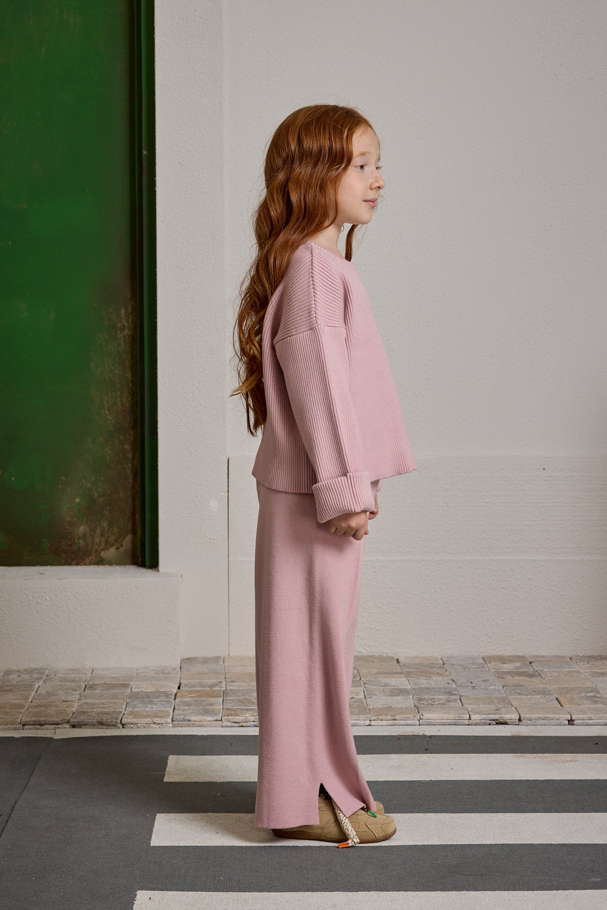 İpek Dokulu Triko Takım Açık Pembe