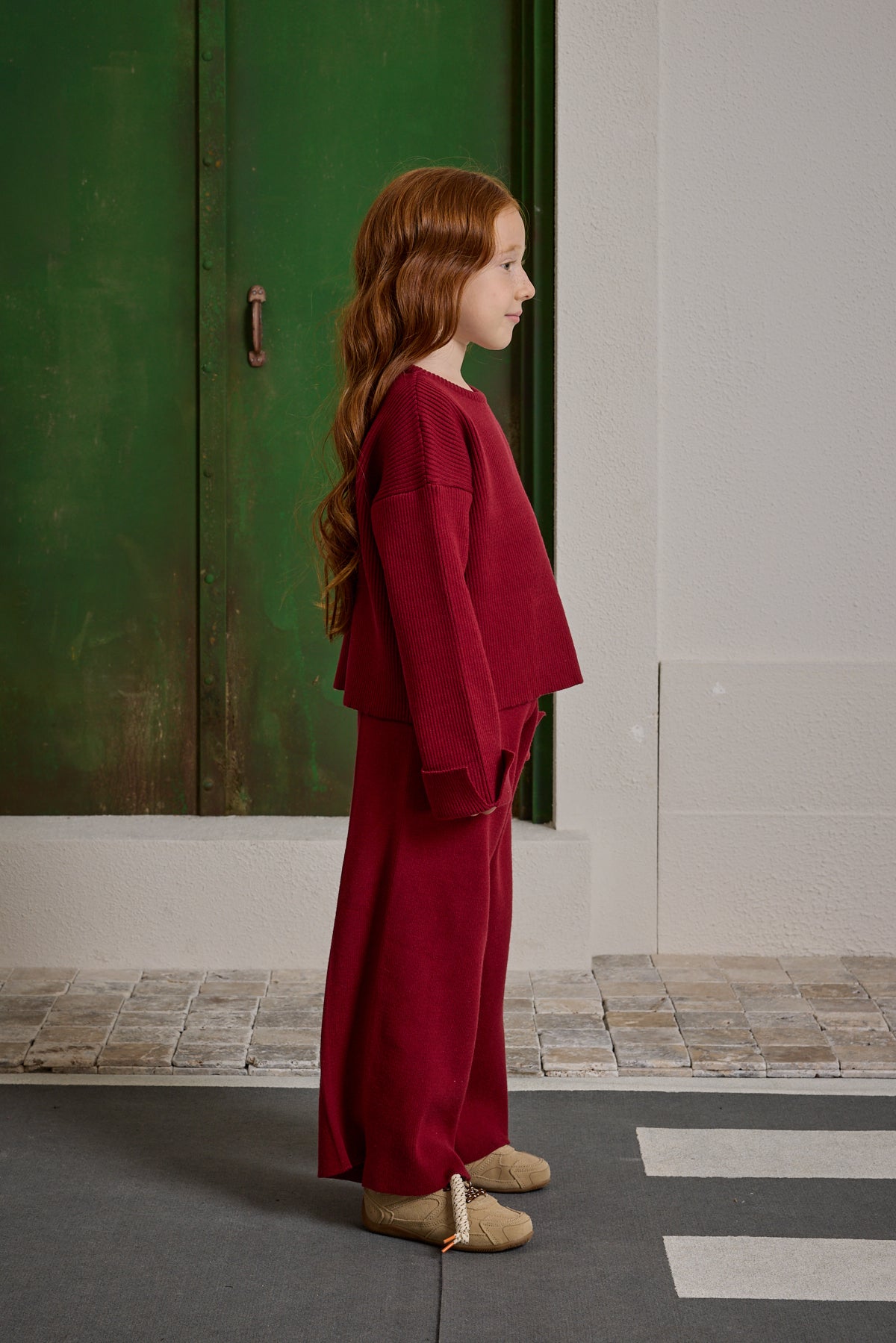 İpek Dokulu Triko Takım Bordo