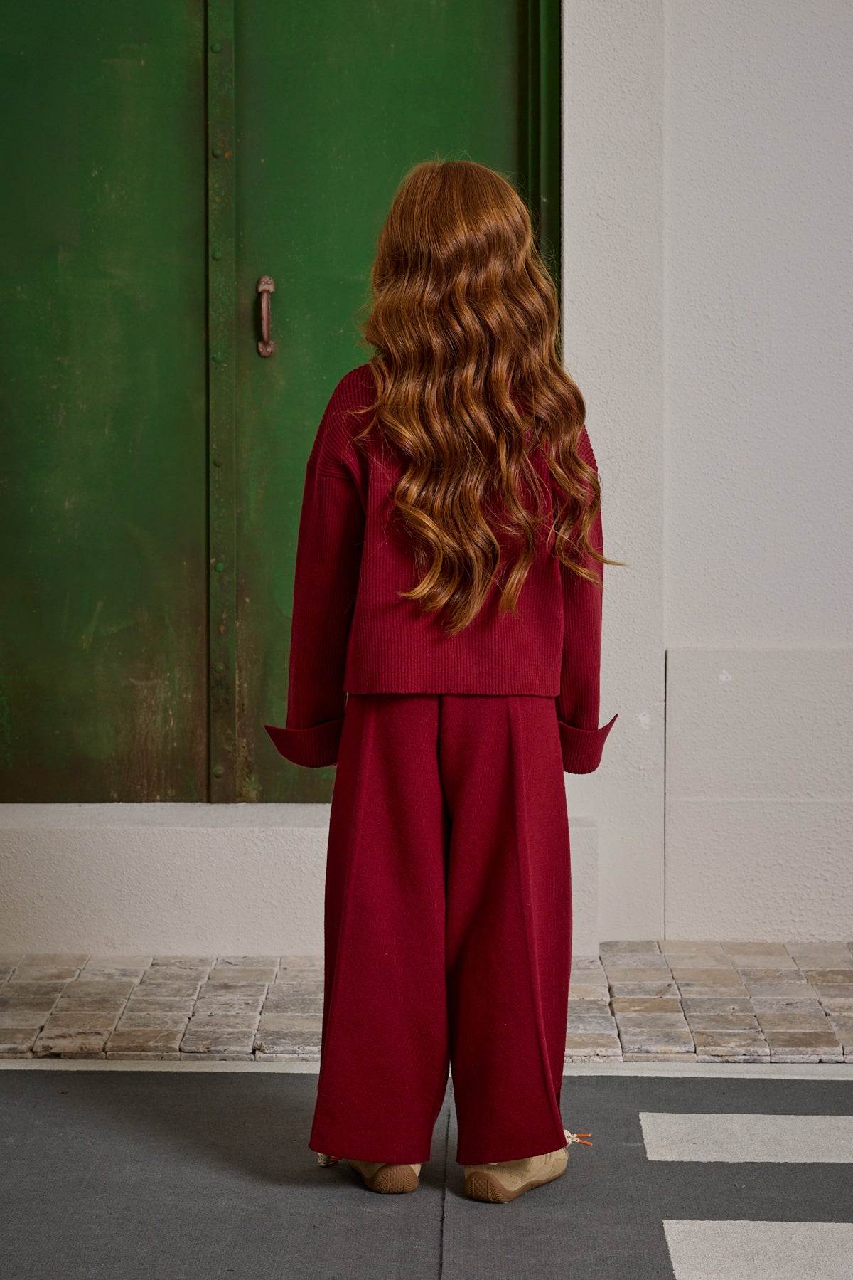 İpek Dokulu Triko Takım Bordo