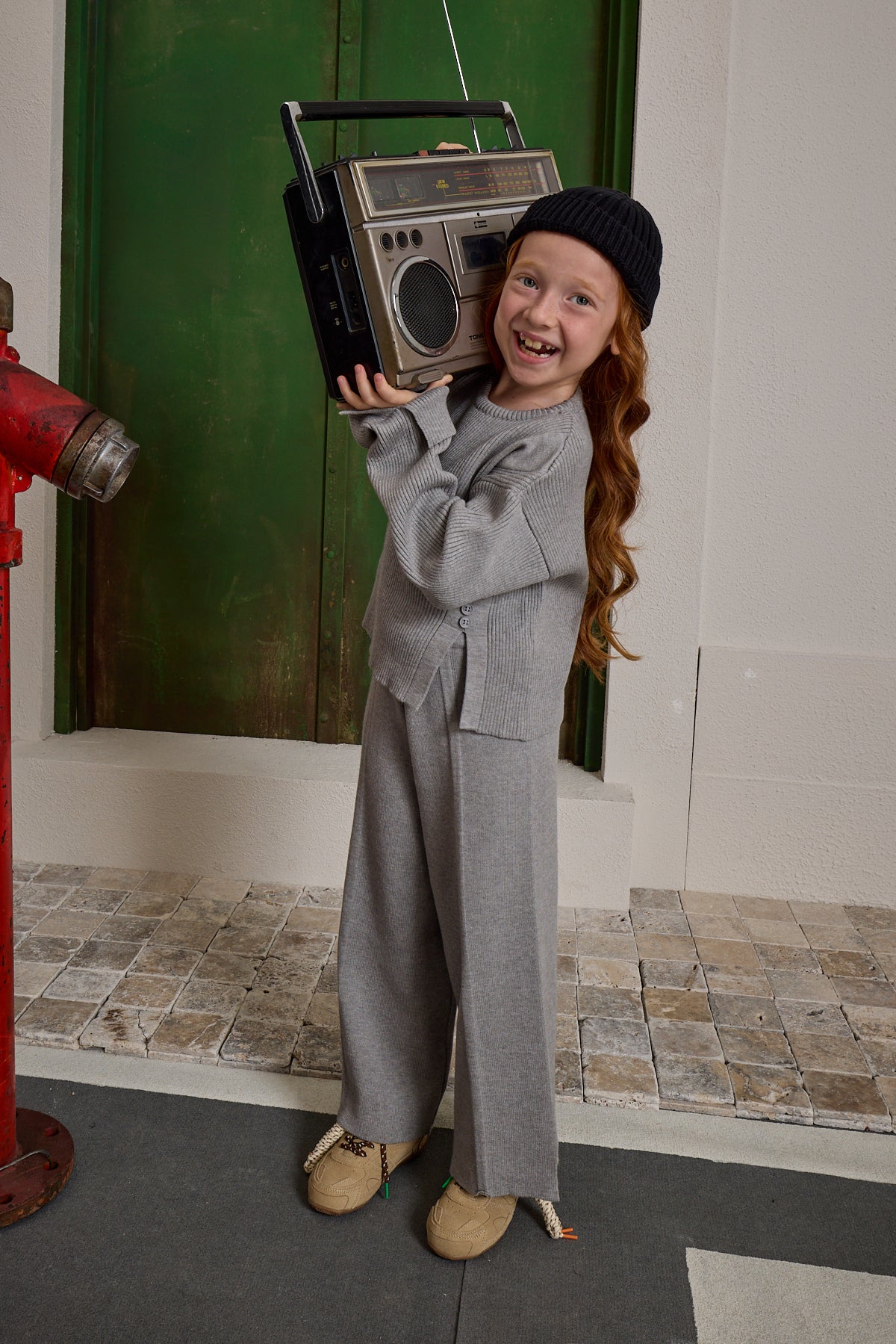 İpek Dokulu Triko Takım Gri Melange