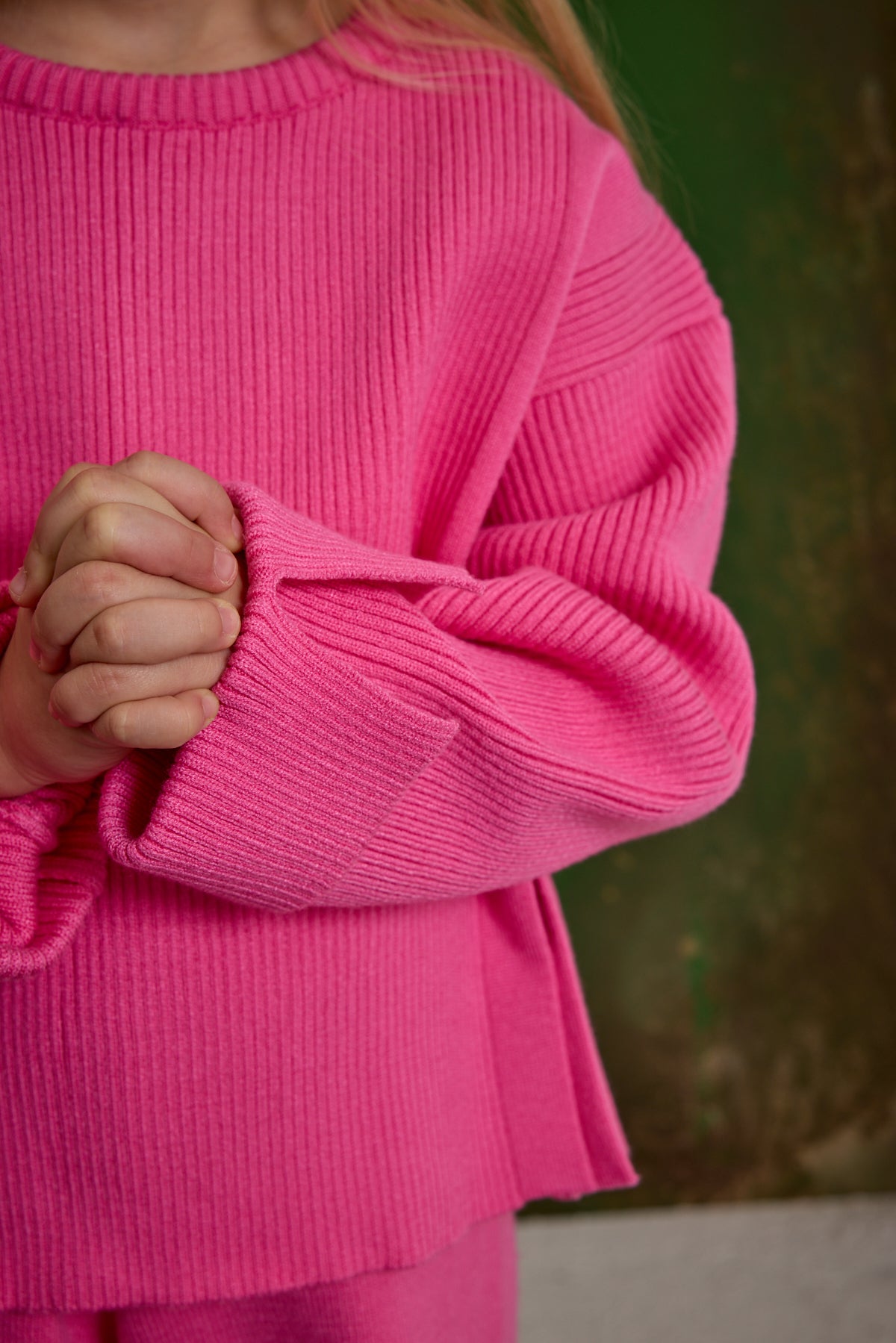 İpek Dokulu Triko Takım Pembe