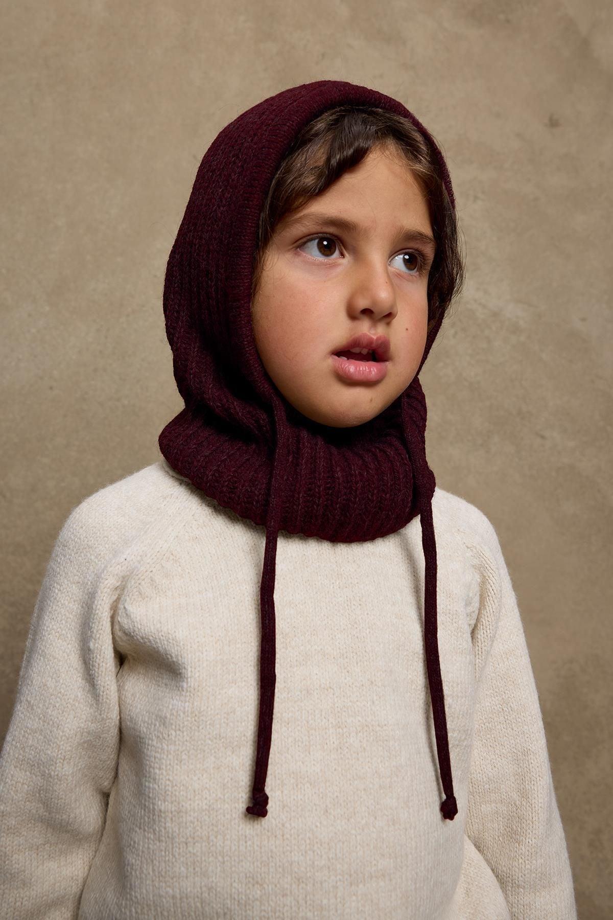 İpli Çocuk Kar Beresi Bordo