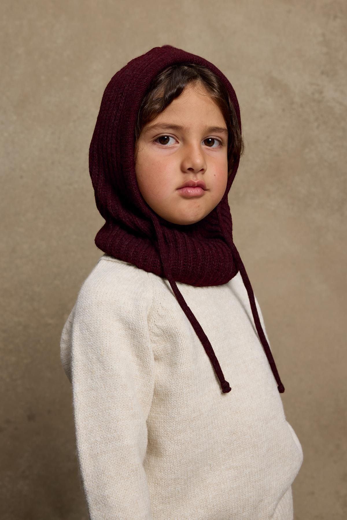 İpli Çocuk Kar Beresi Bordo