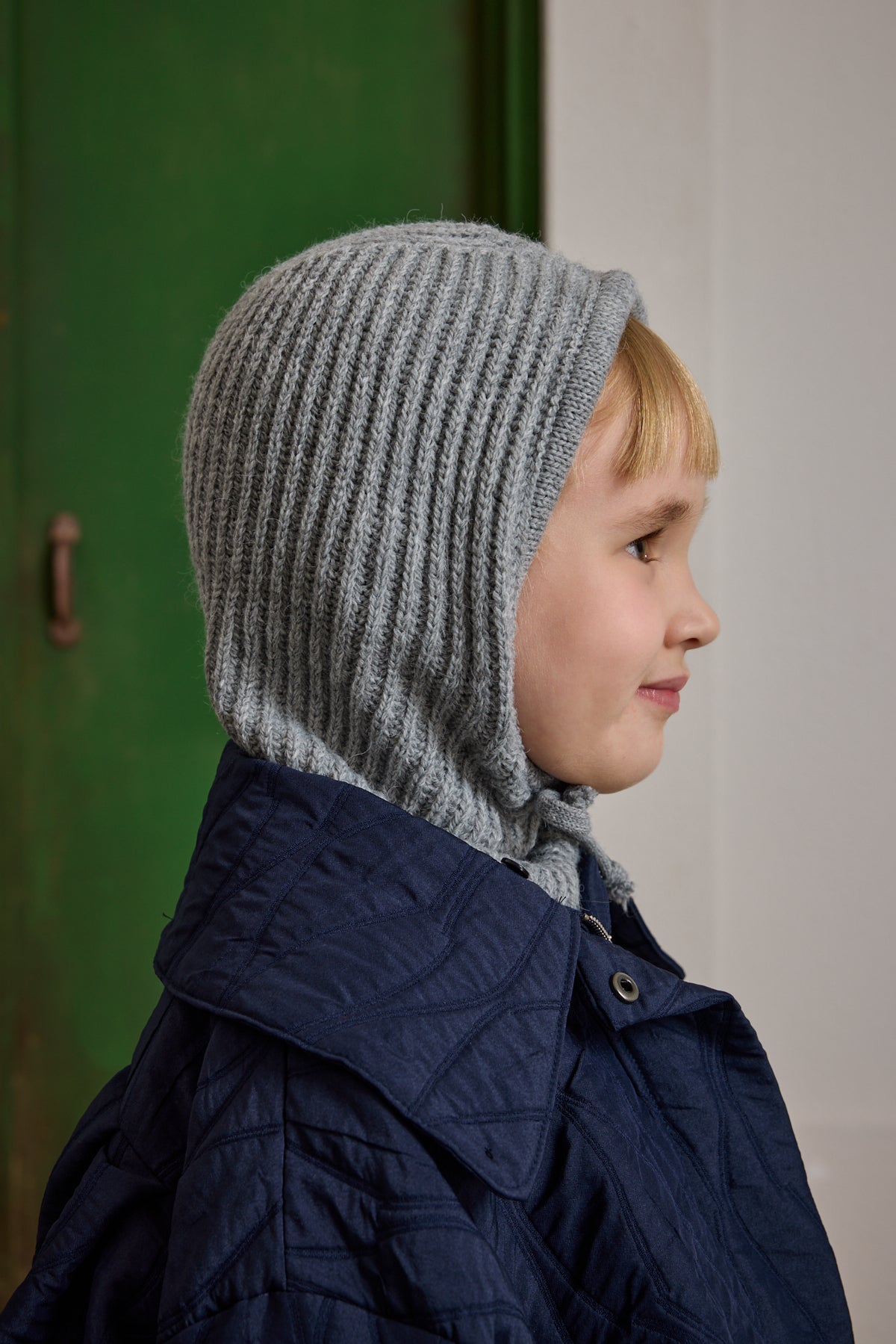 Children's Snow Beanie with Rope, Gray