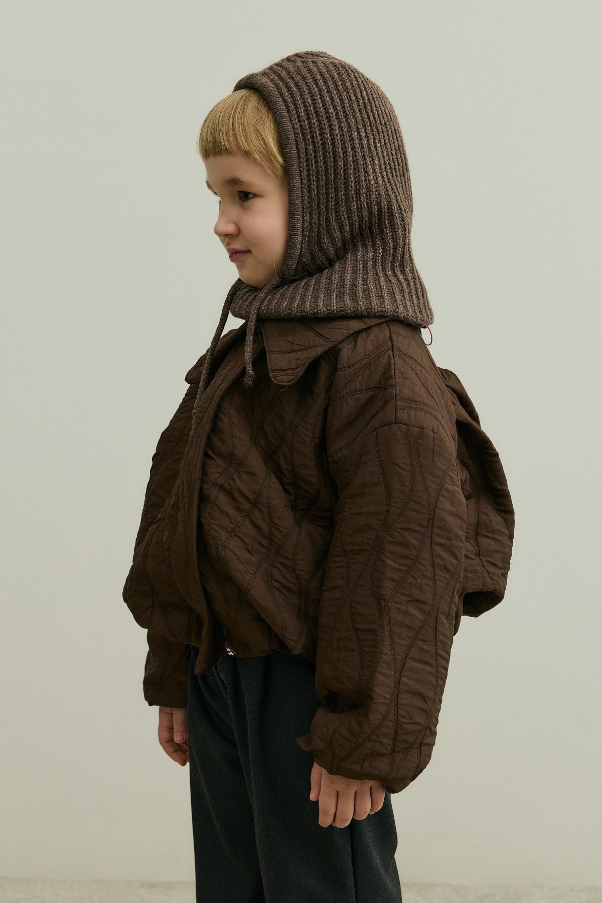 Children's Rope Snow Beanie Brown