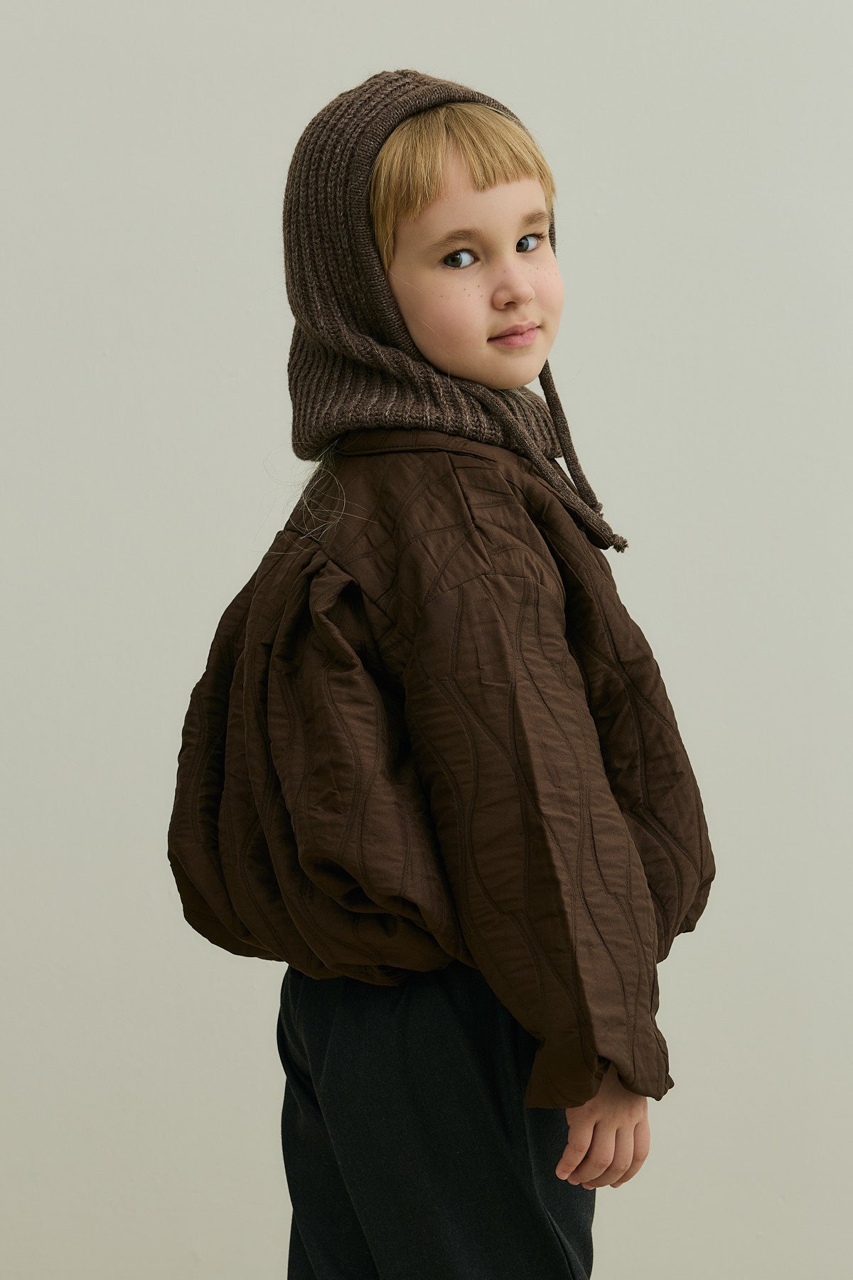 Children's Rope Snow Beanie Brown