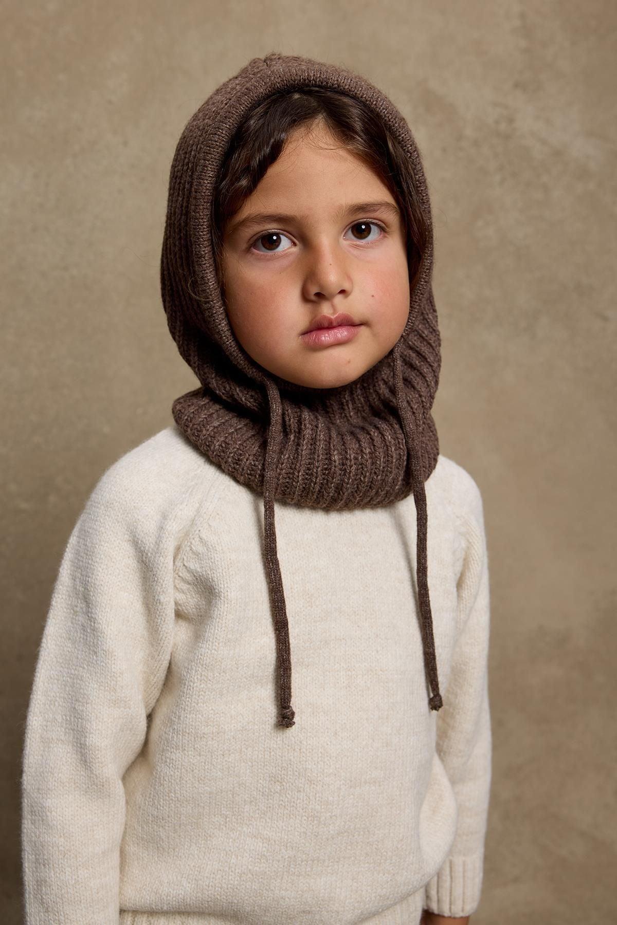 Children's Rope Snow Beanie Brown