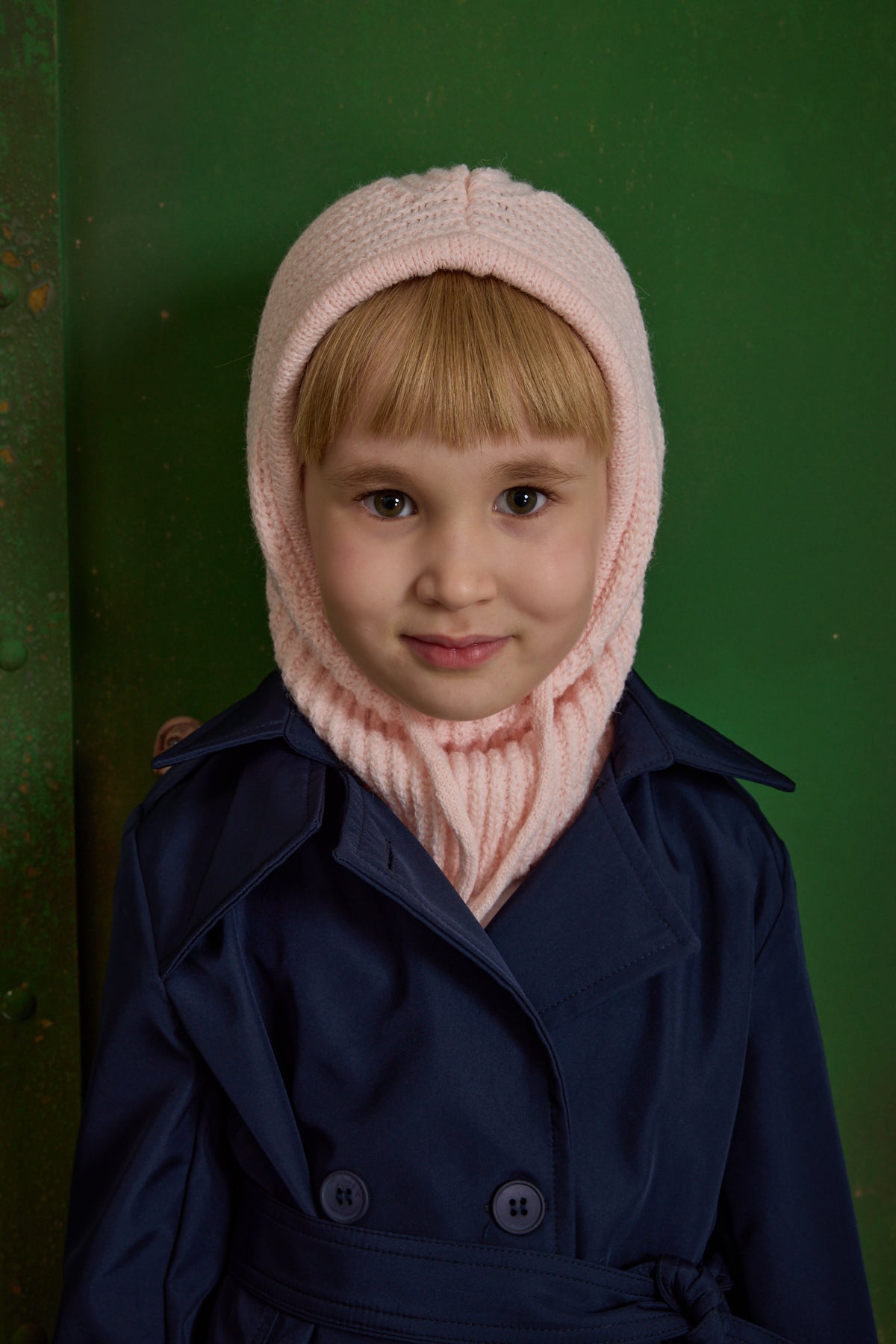 Children's Snow Beanie with Rope, Pink