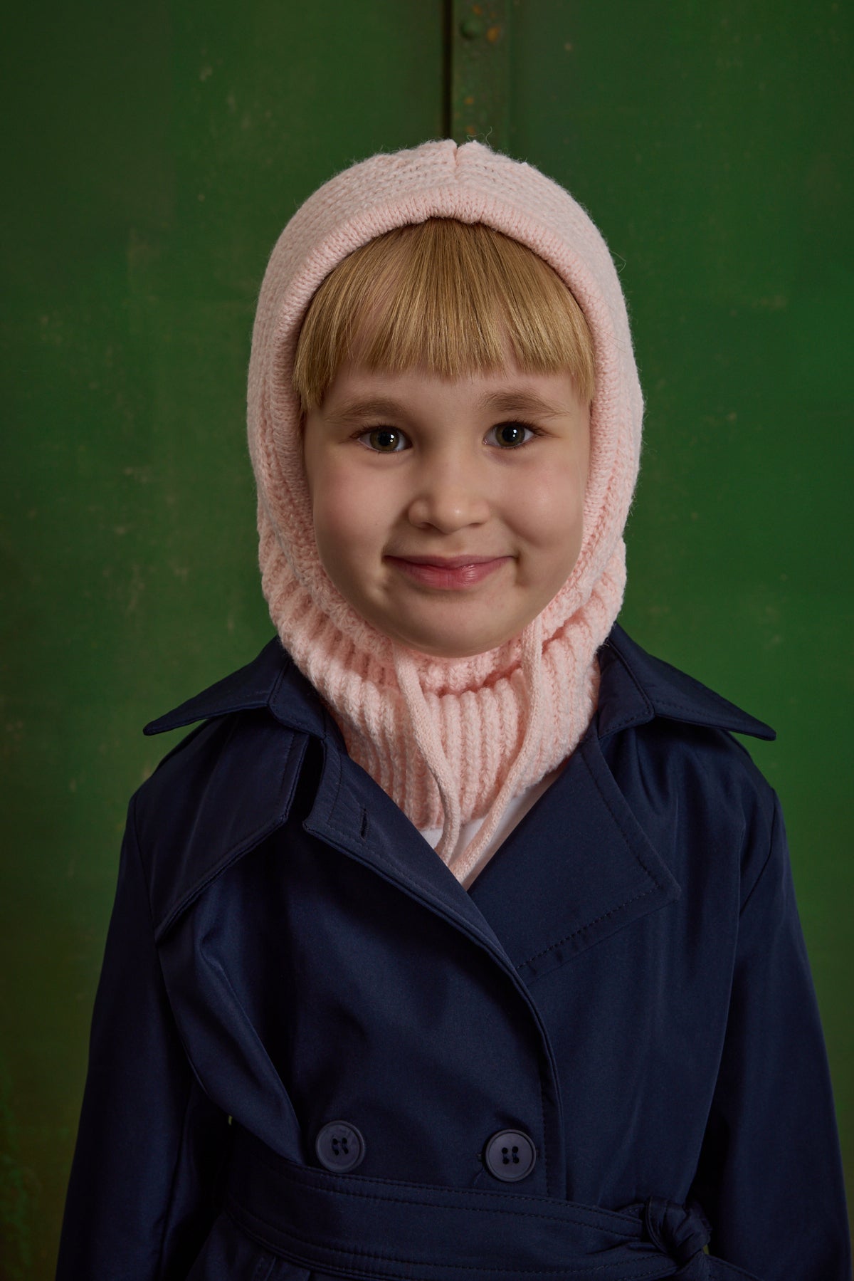 Children's Snow Beanie with Rope, Pink