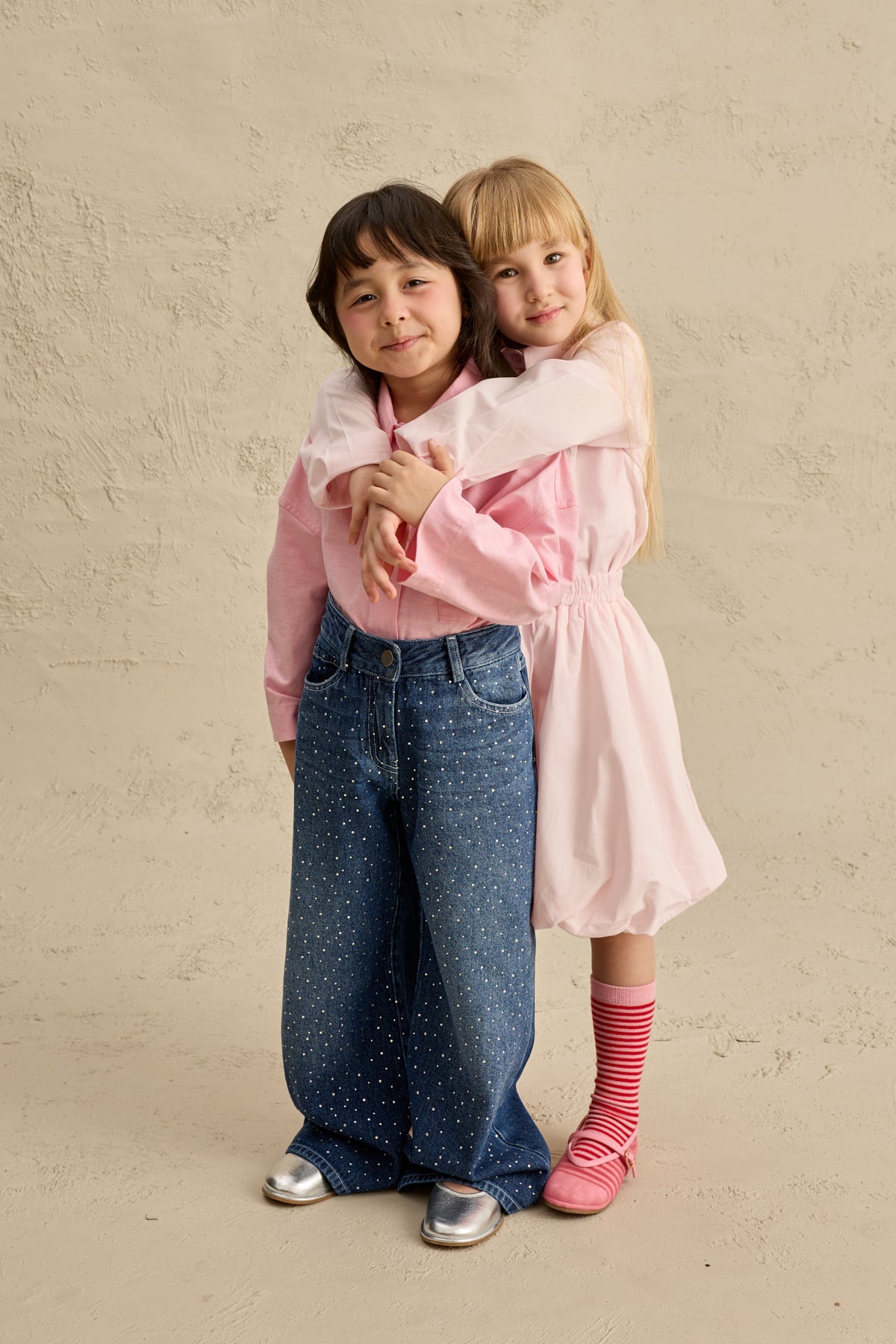Işıltılı Straight Denim Pantolon Lacivert