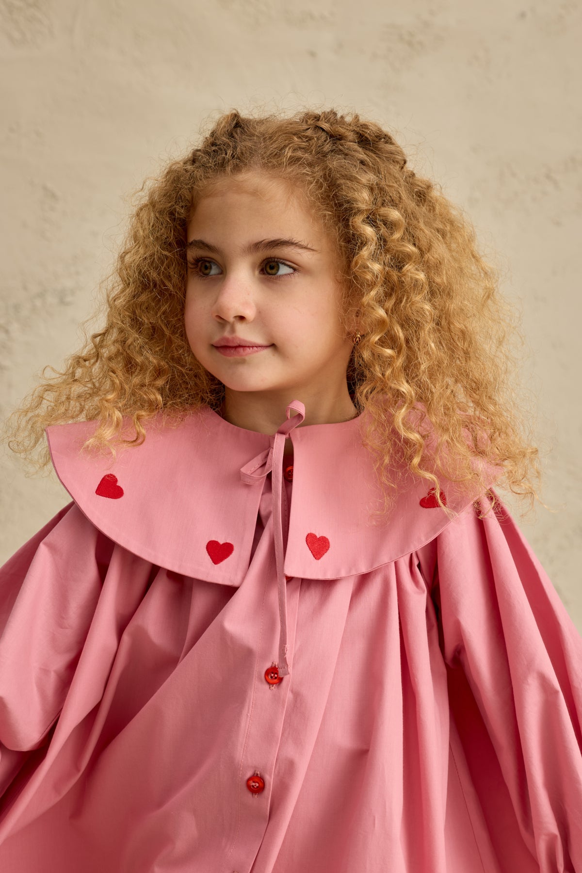 Kalp Nakışlı Elbise Pembe