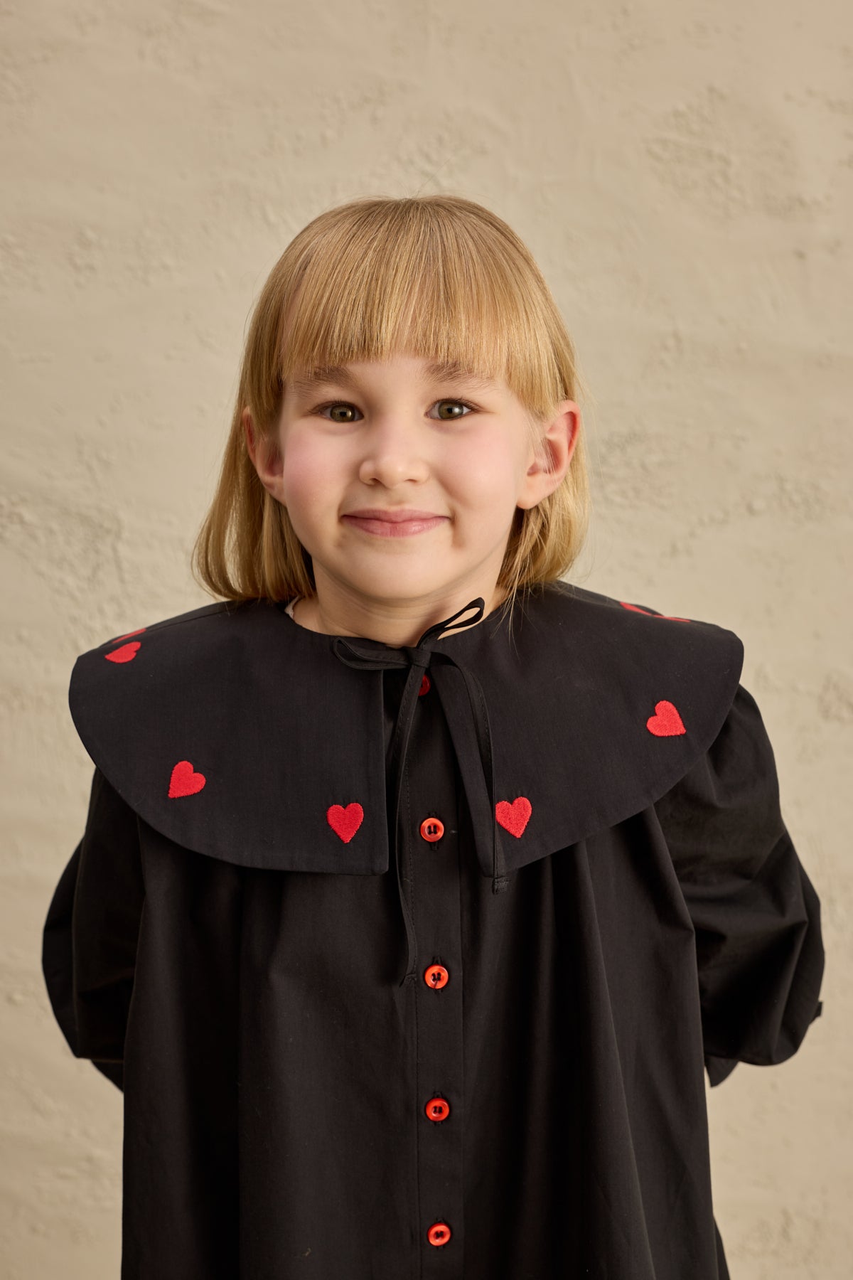 Kalp Nakışlı Elbise Siyah