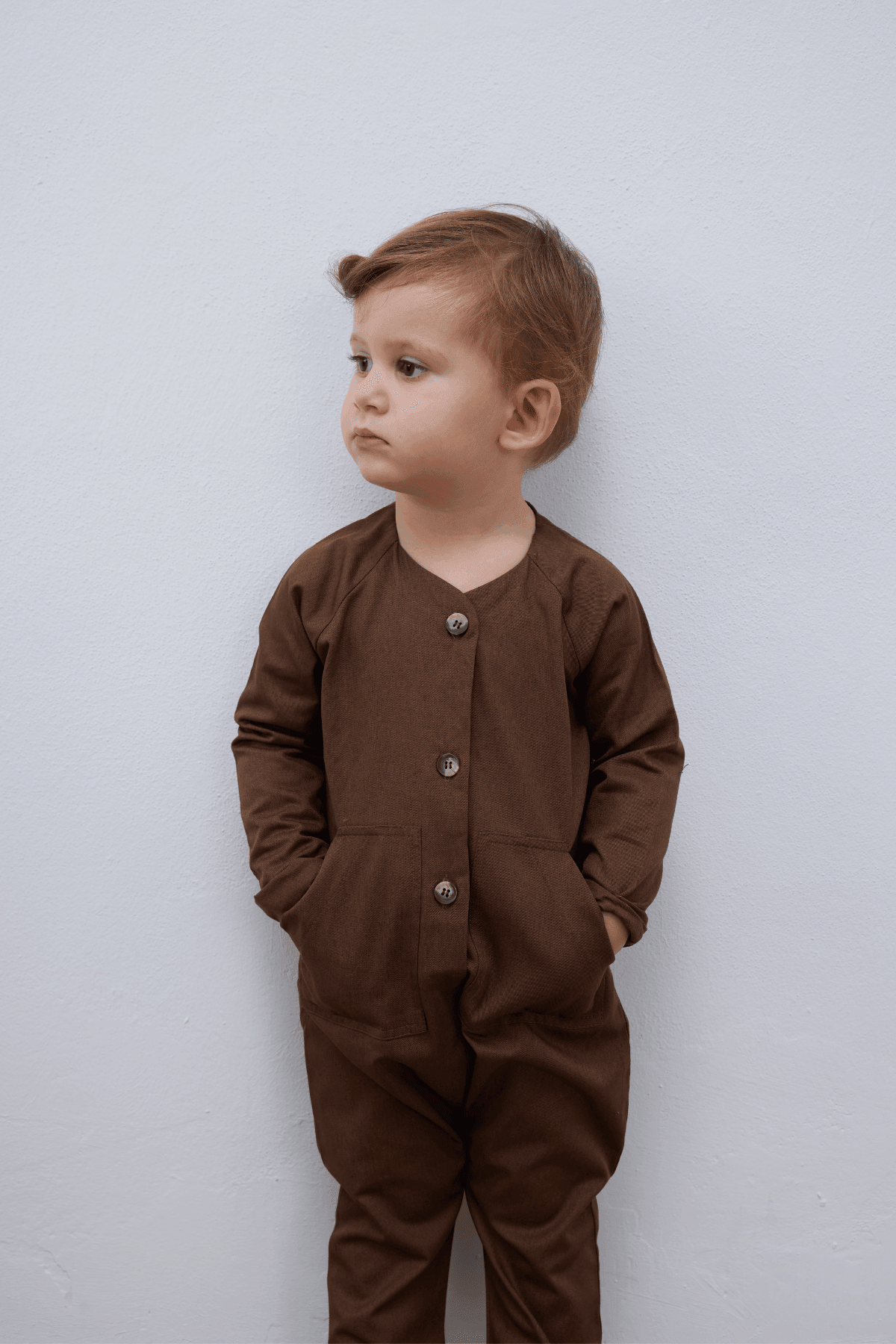 Kanguru Cepli Çocuk Tulum Kahverengi