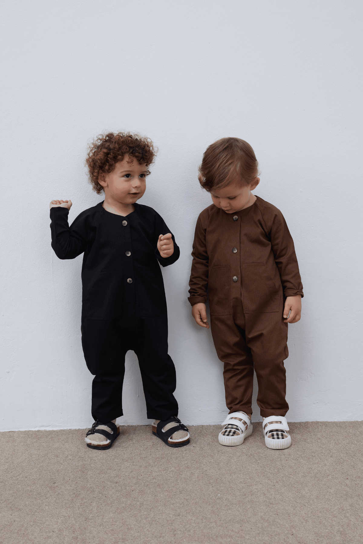 Kanguru Cepli Çocuk Tulum Kahverengi