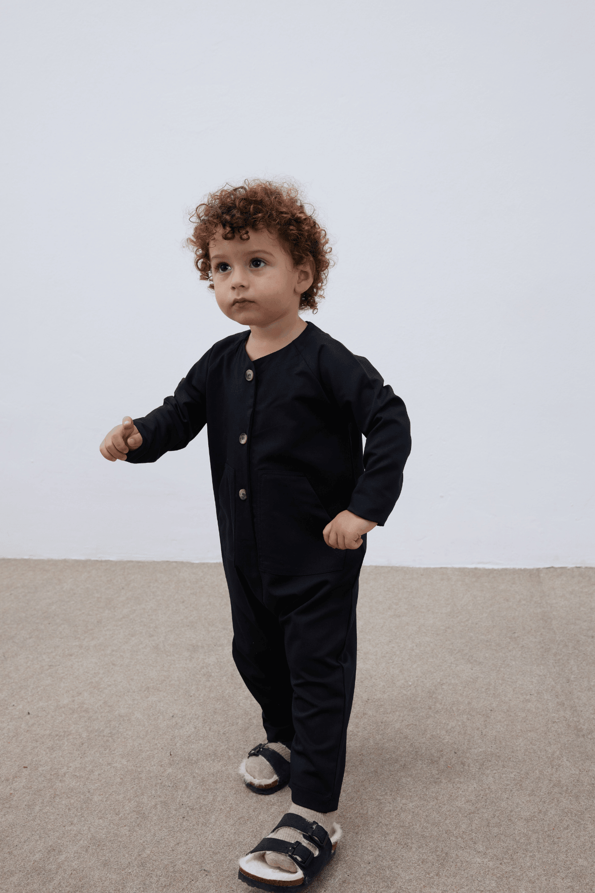 Kangaroo Pocket Kids Overalls Black