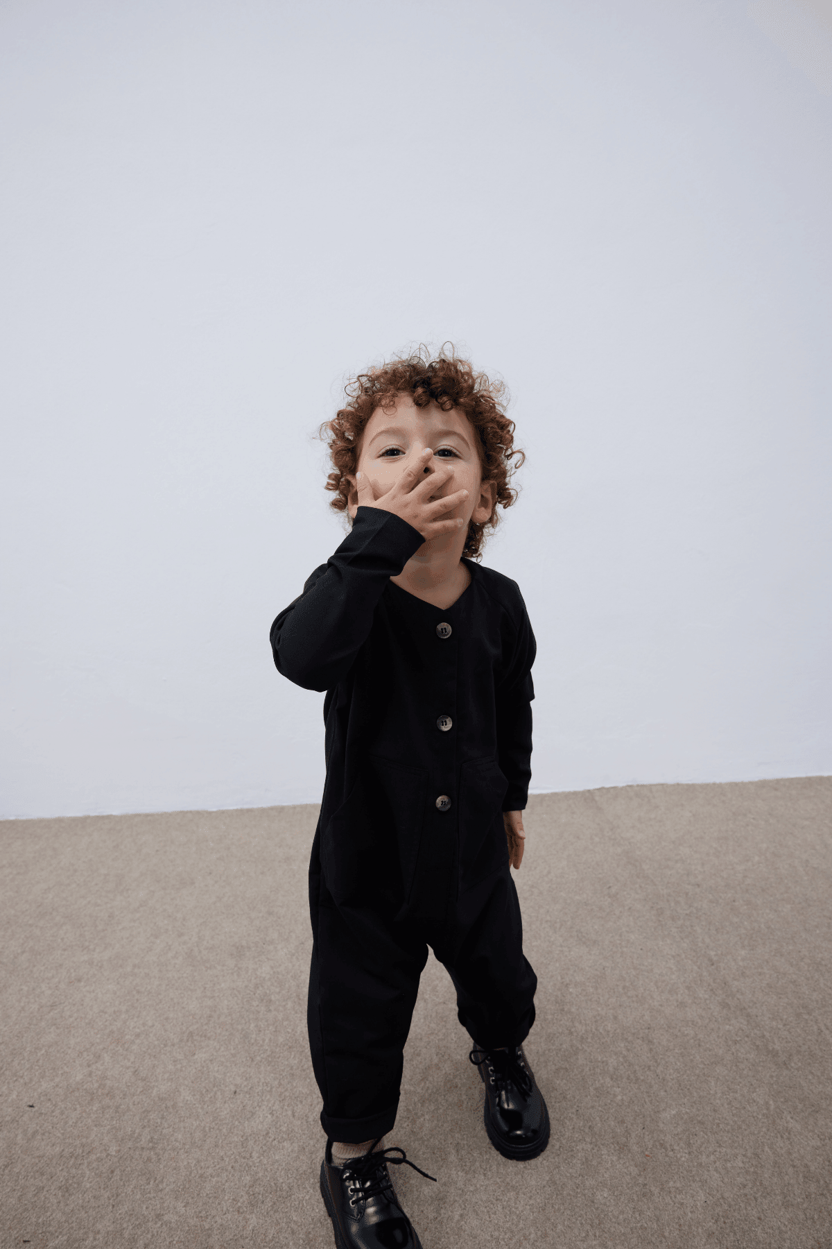 Kangaroo Pocket Kids Overalls Black