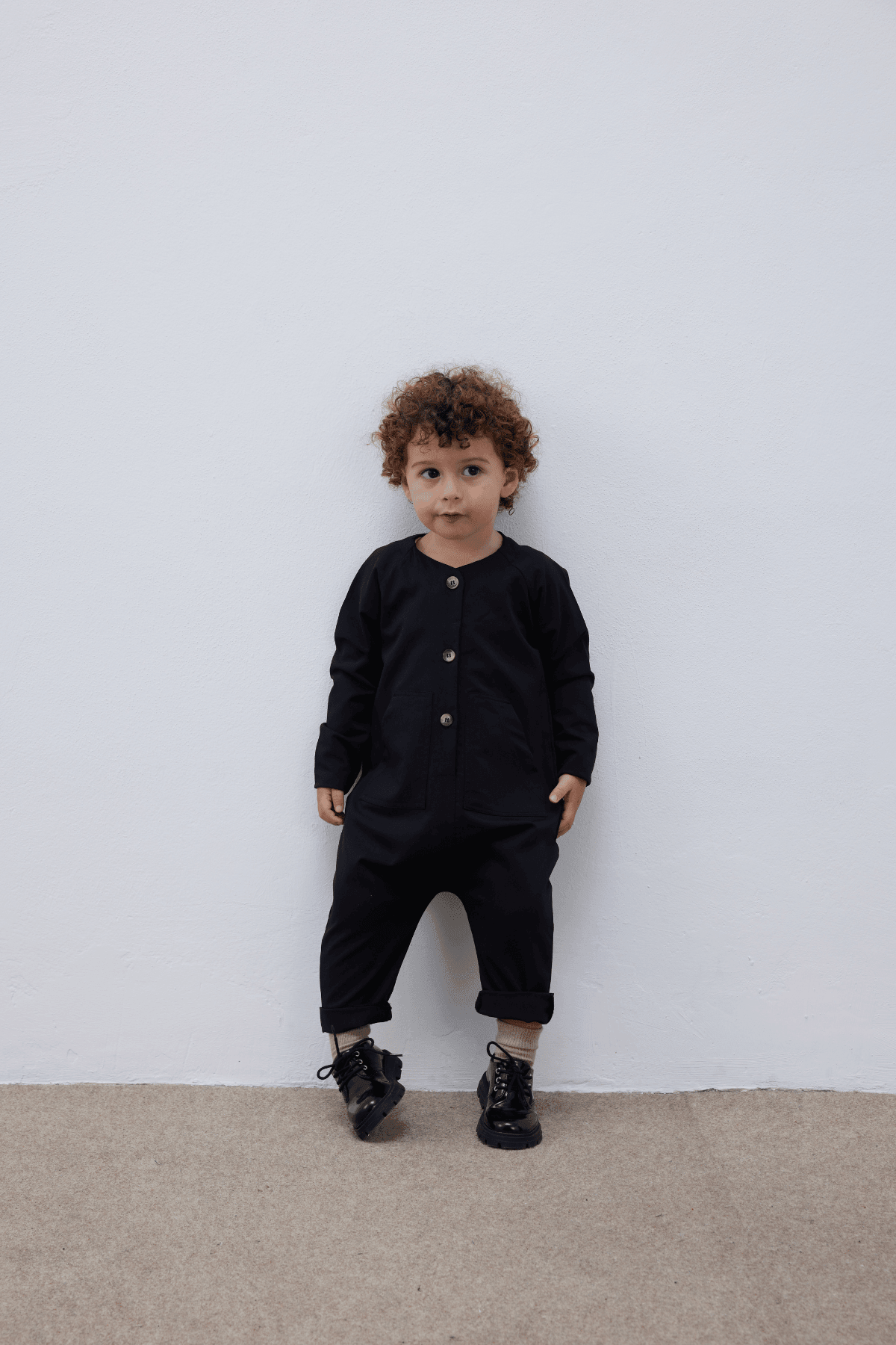 Kanguru Cepli Çocuk Tulum Siyah