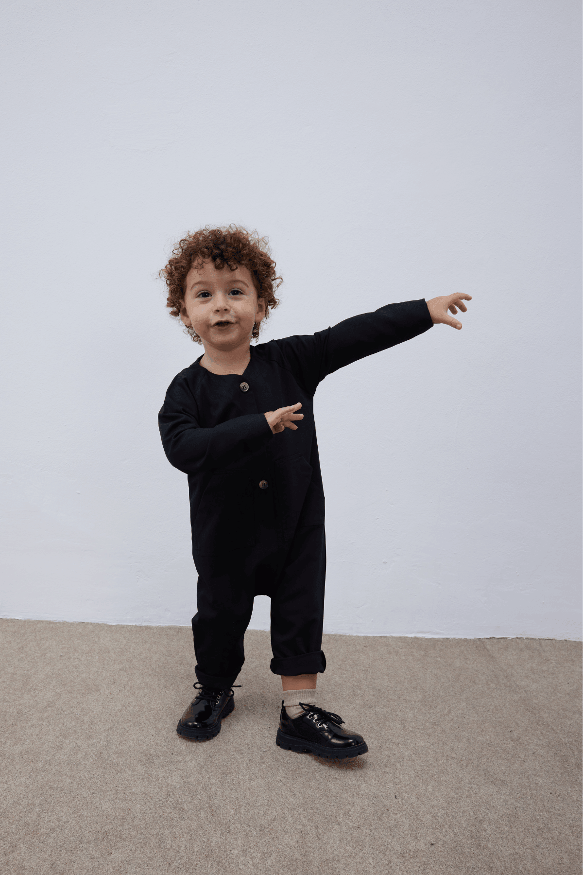 Kanguru Cepli Çocuk Tulum Siyah