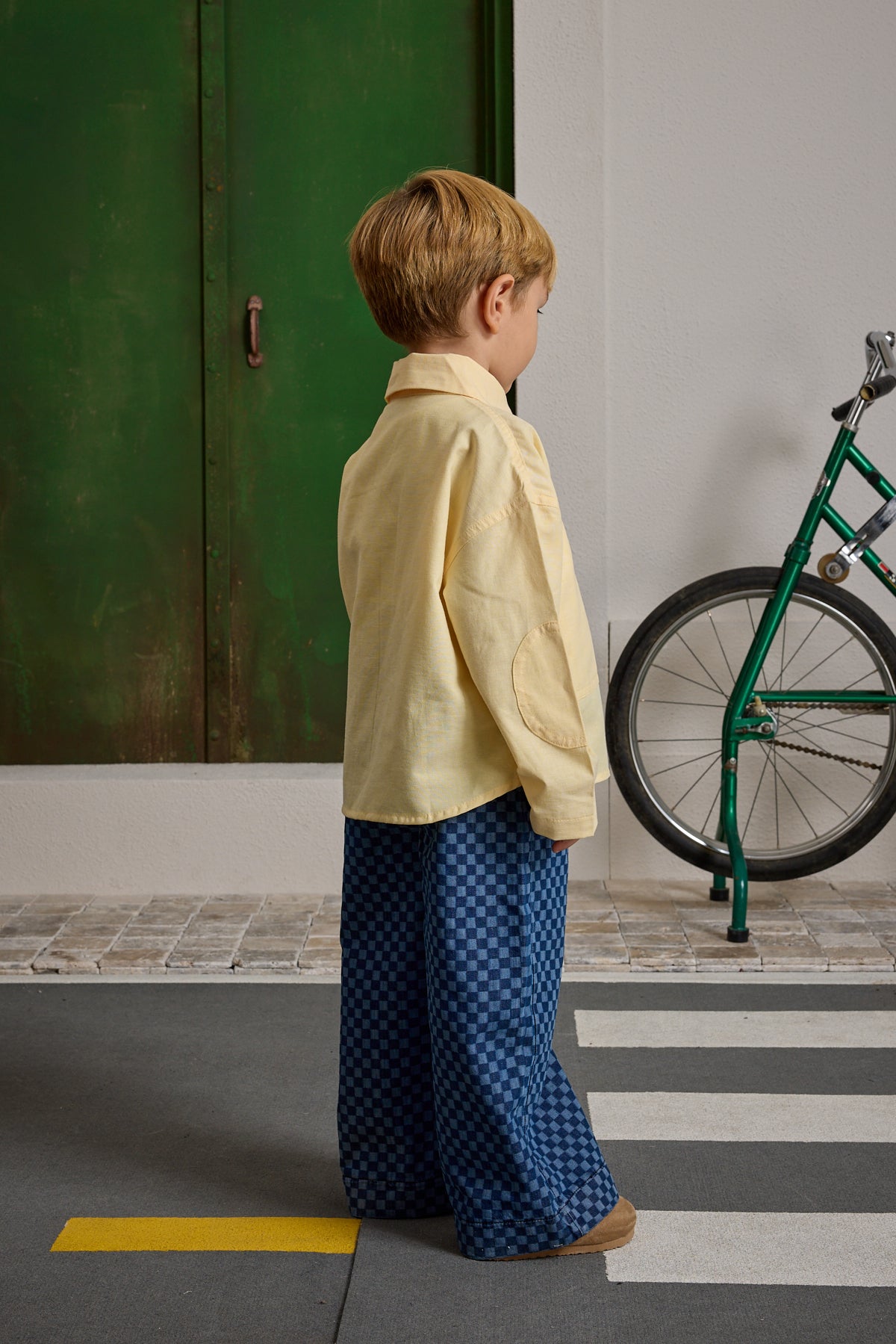 Kanguru Cepli Oversize Gömlek Sarı