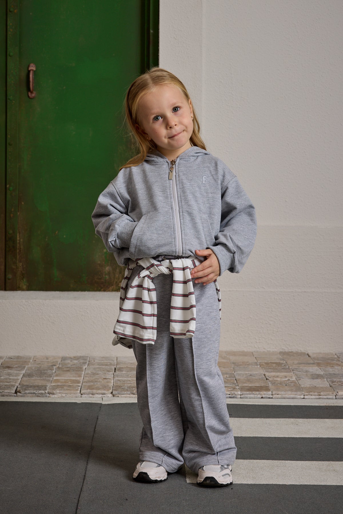 Kapüşonlu Basic Eşofman Takımı Gri Melange