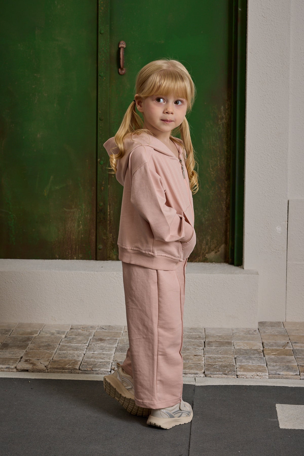 Kapüşonlu Basic Eşofman Takımı Pembe