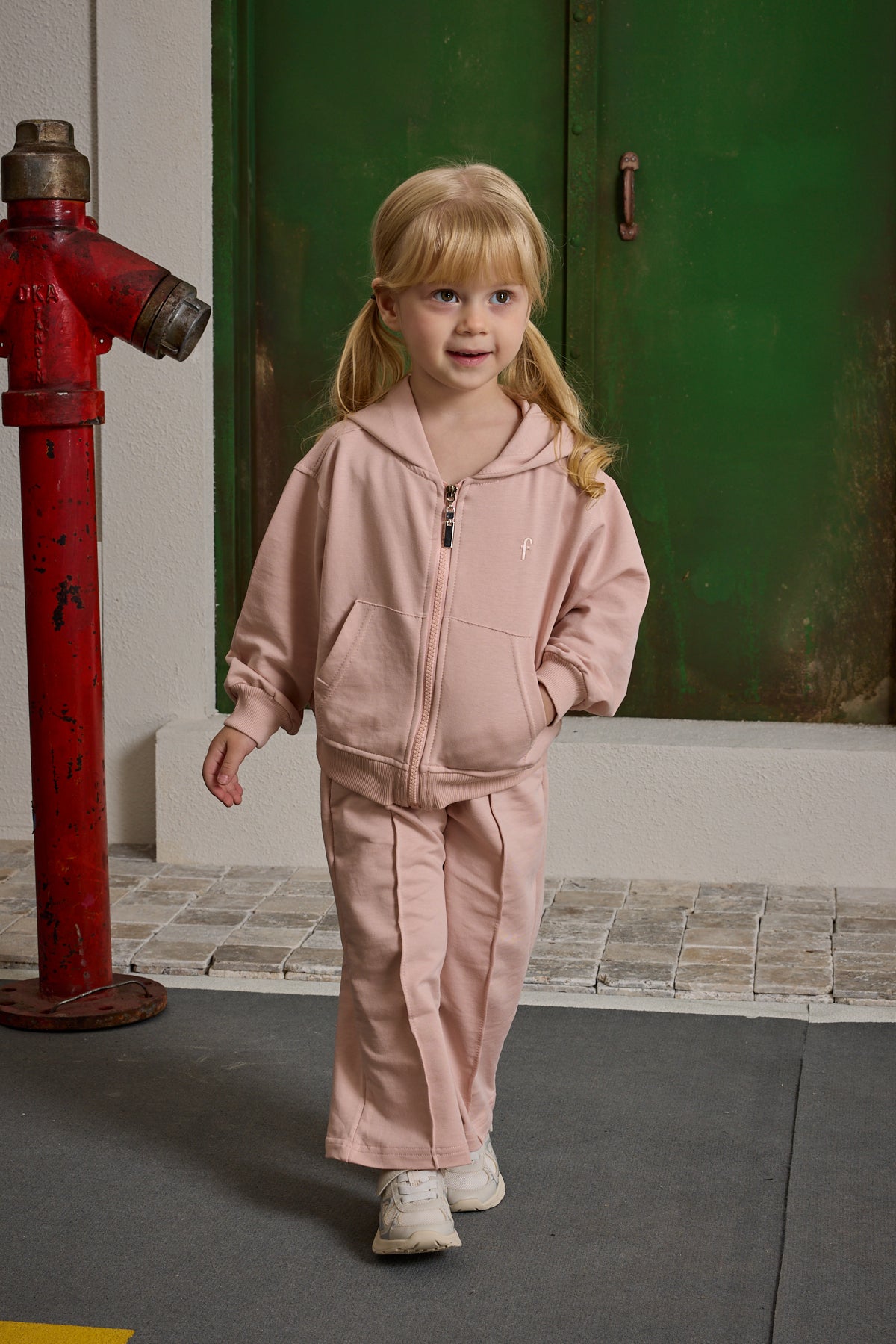 Kapüşonlu Basic Eşofman Takımı Pembe