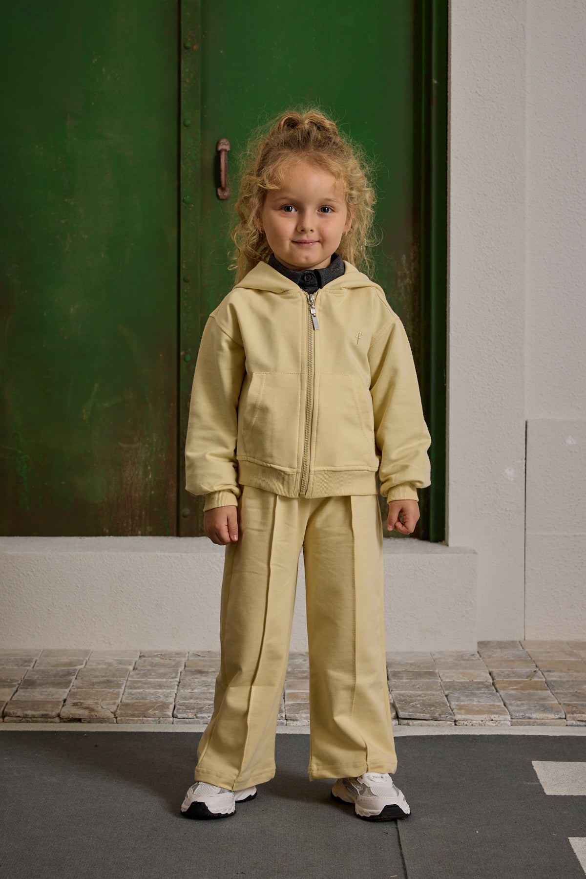 Kapüşonlu Basic Eşofman Takımı Sarı