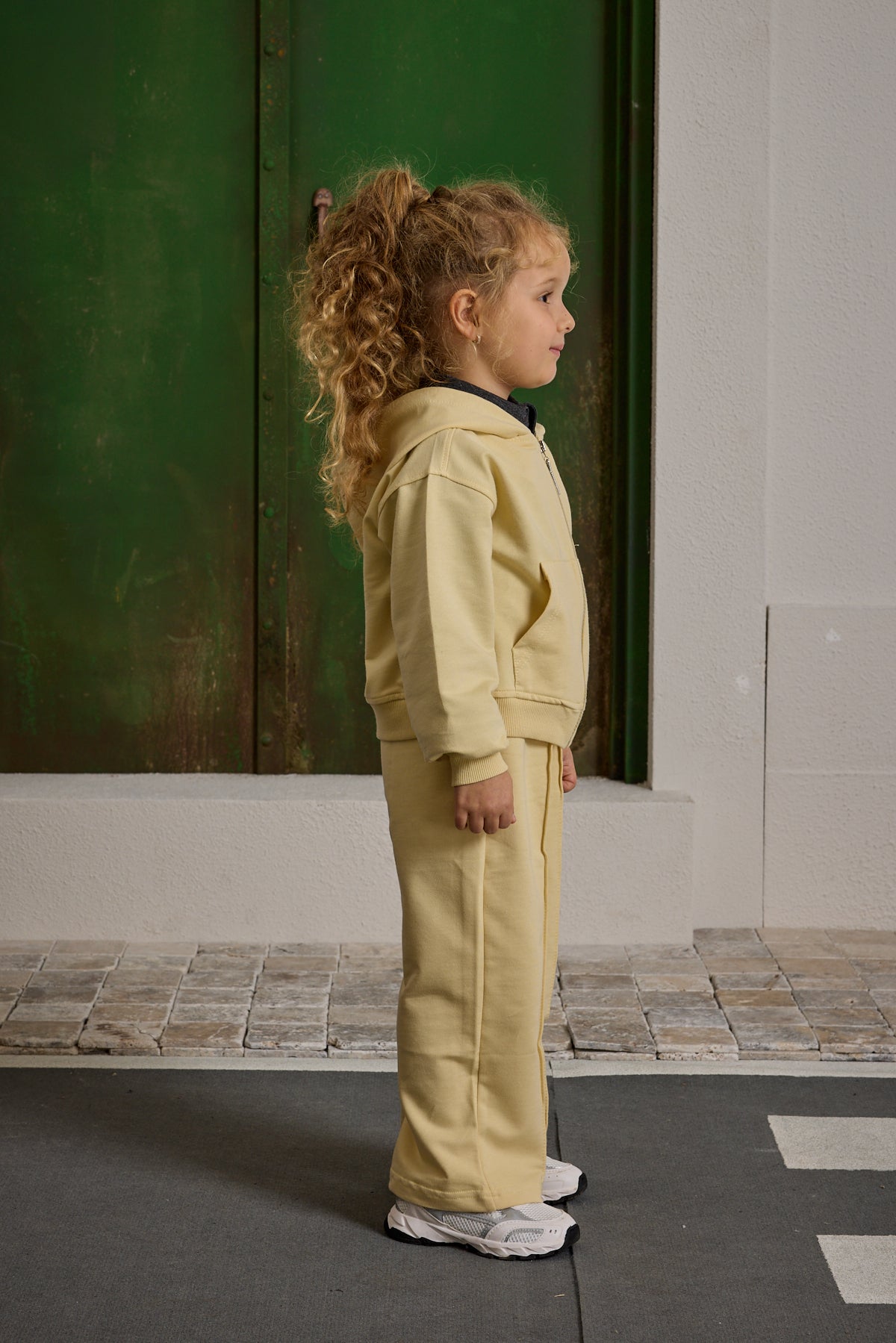 Kapüşonlu Basic Eşofman Takımı Sarı