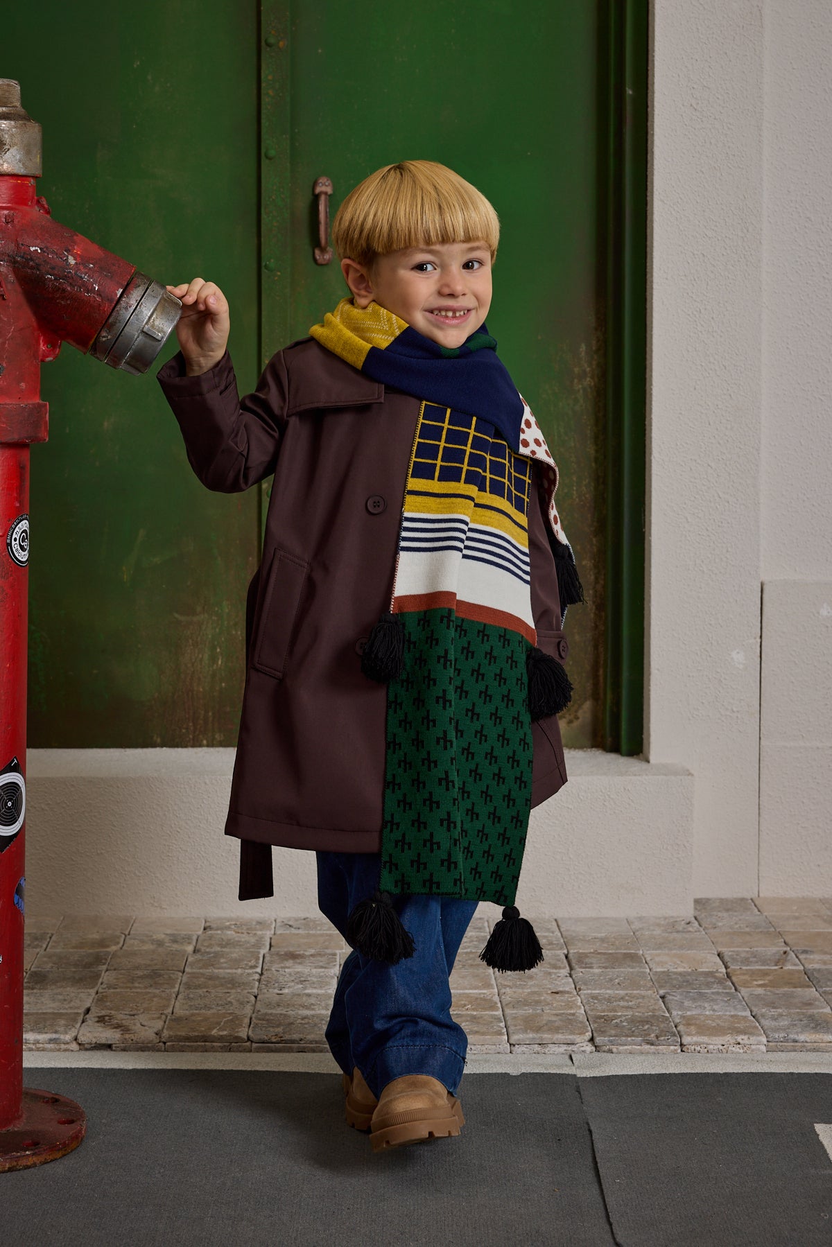 Mixed Pattern Kids Scarf Multicolored