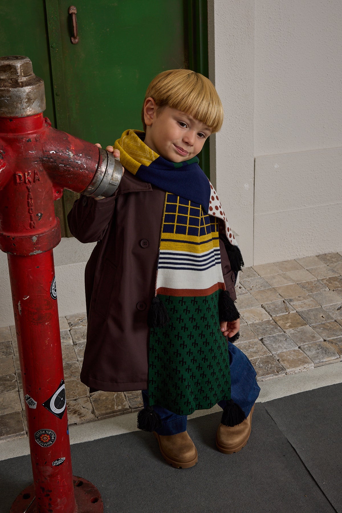 Mixed Pattern Kids Scarf Multicolored