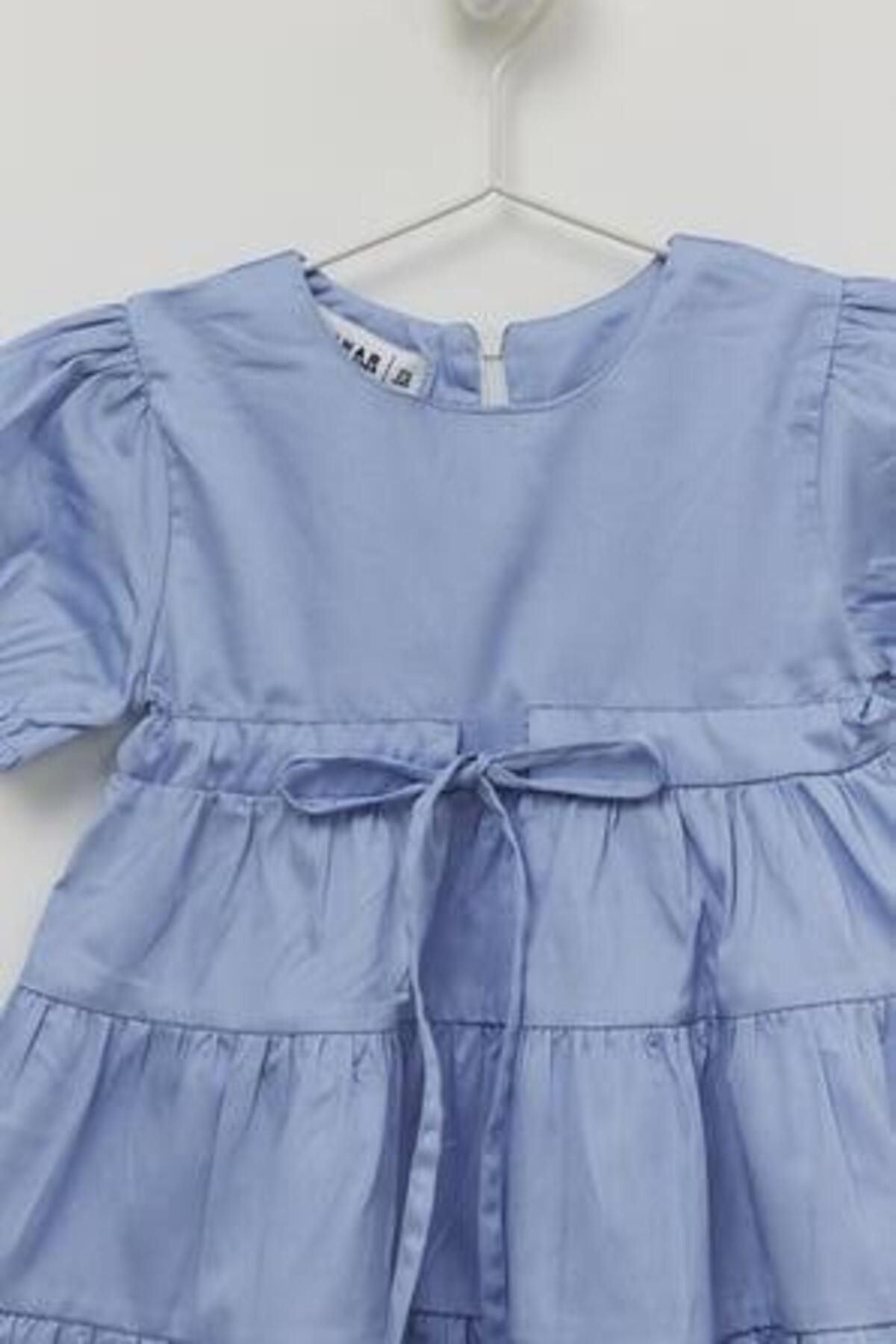 Katlı Elbise Mavi
