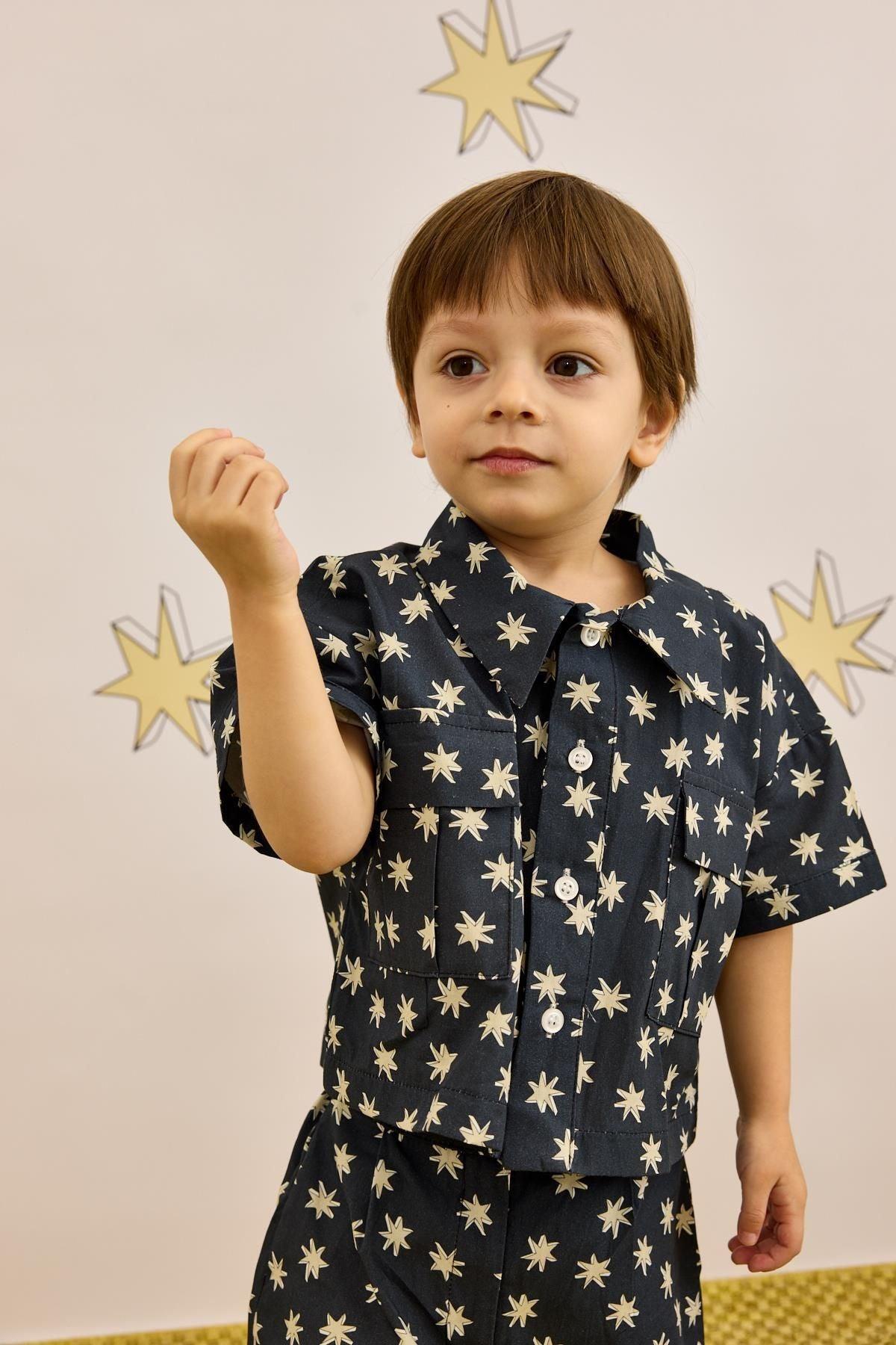 Körük Cepli Şort Takım Lacivert