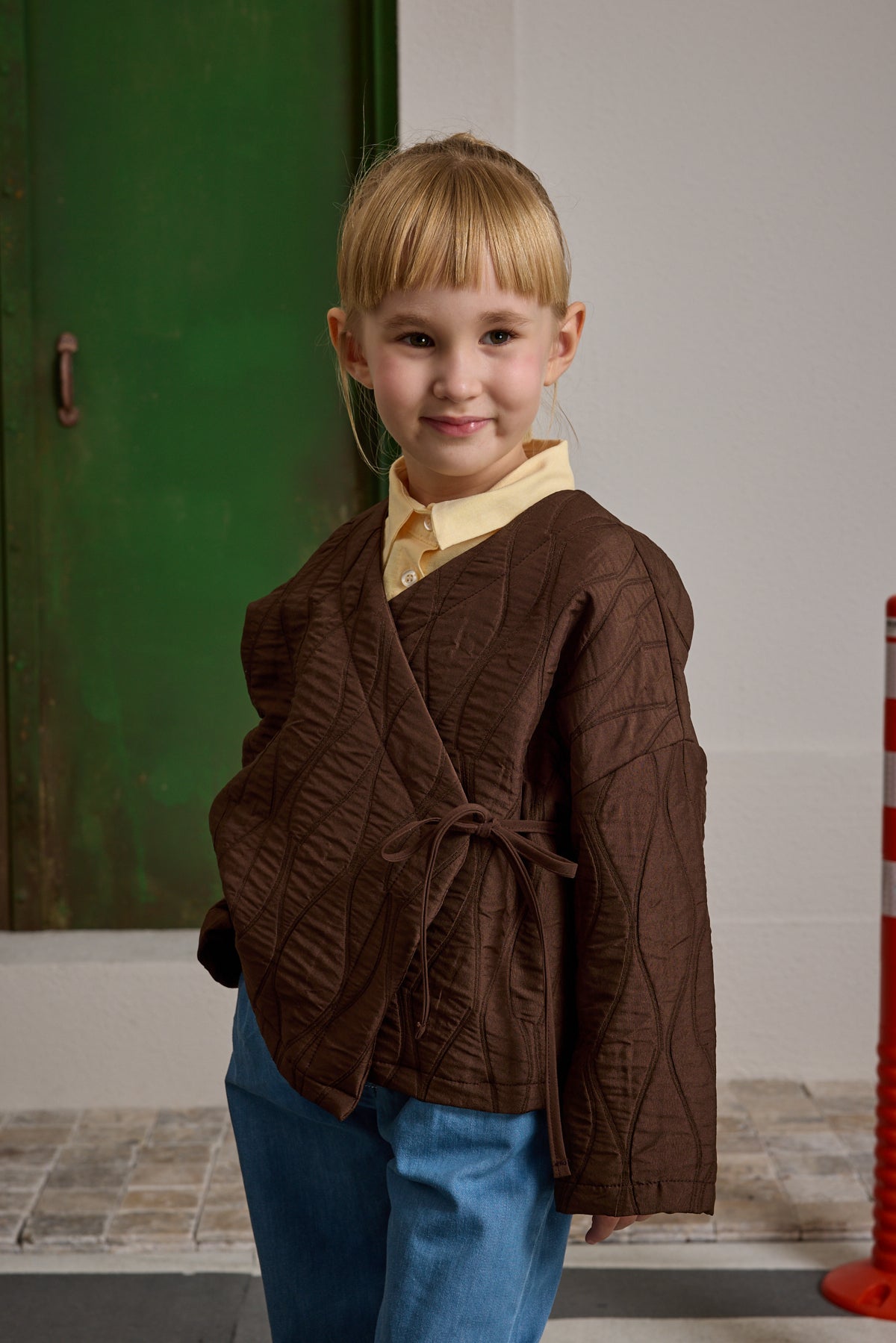 Kruvaze Bağlamalı Kapitone Mont Kahverengi