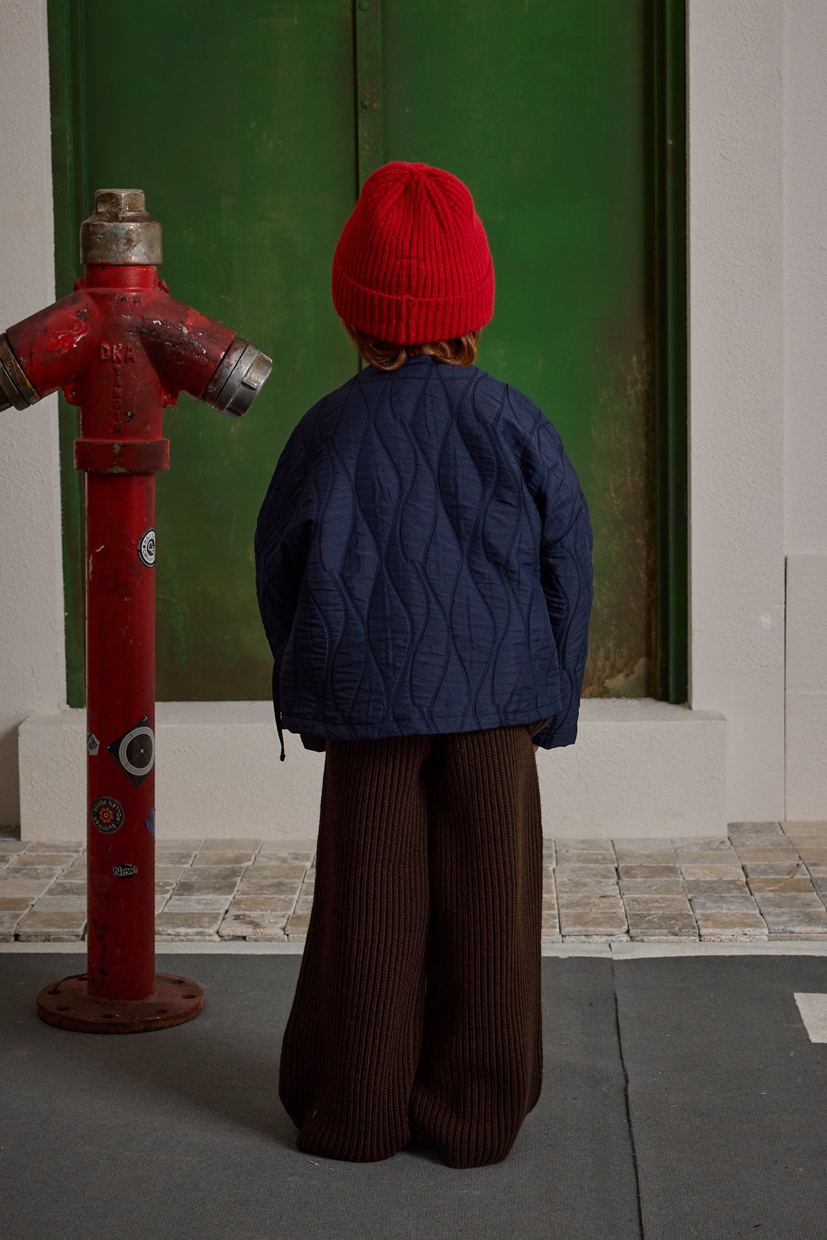 Kruvaze Bağlamalı Kapitone Mont Lacivert